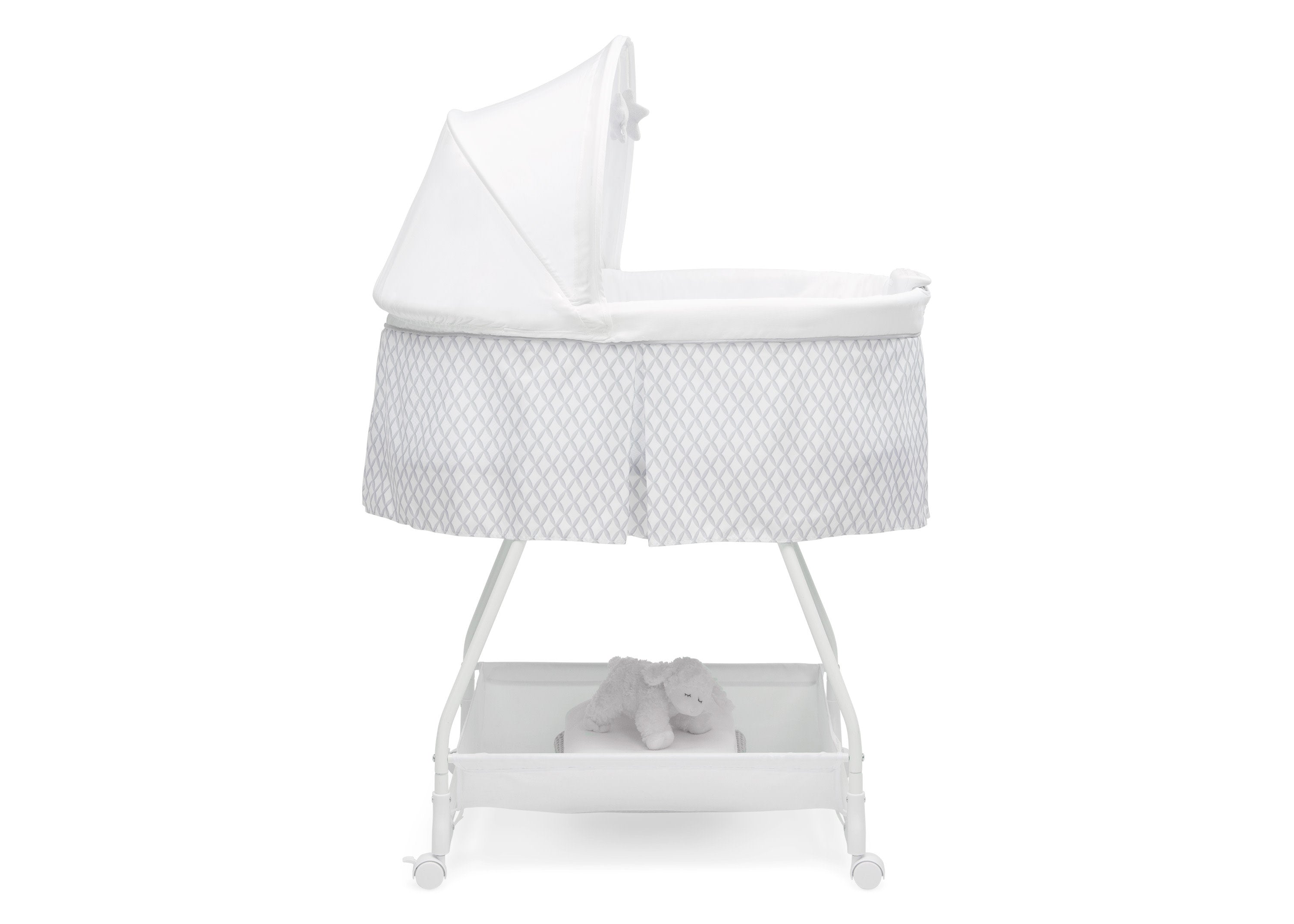 Premium Deluxe Soothing Dreams Bassinet - Ultra Soft Baby Crib with Gentle Rocking Motion & Night Light - Perfect for Nursery, Bedroom Co-Sleeping & Newborn Naptime