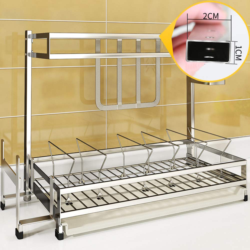 Stainless Steel Kitchen Drain Rack - Multi-Purpose Countertop Storage Organizer for Knives, Pot Lids & Cutting Boards | Durable 304 Steel | Perfect for Small Kitchens & Dish Drying