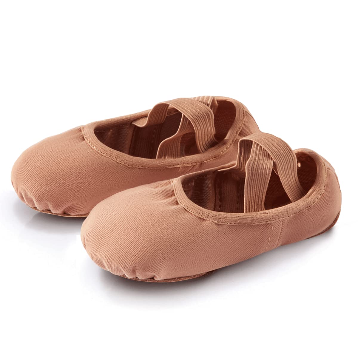Girls Women Ballet Shoes Stretch Canvas Dance Slippers - Split Sole No-Tie Drawstring Ballet Flats for Ballet Class, Practice, Recital & Performance