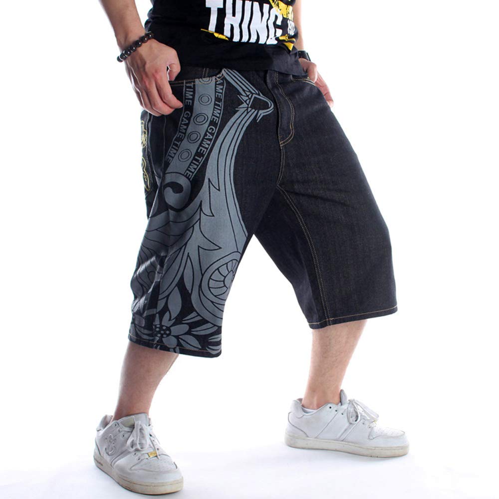Chowsir Men's Baggy Hip Hop Jeans - Loose Fit Embroidered Denim Pants for Casual Streetwear & Urban Fashion | Perfect for Hip Hop, Street Style, and Everyday Wear