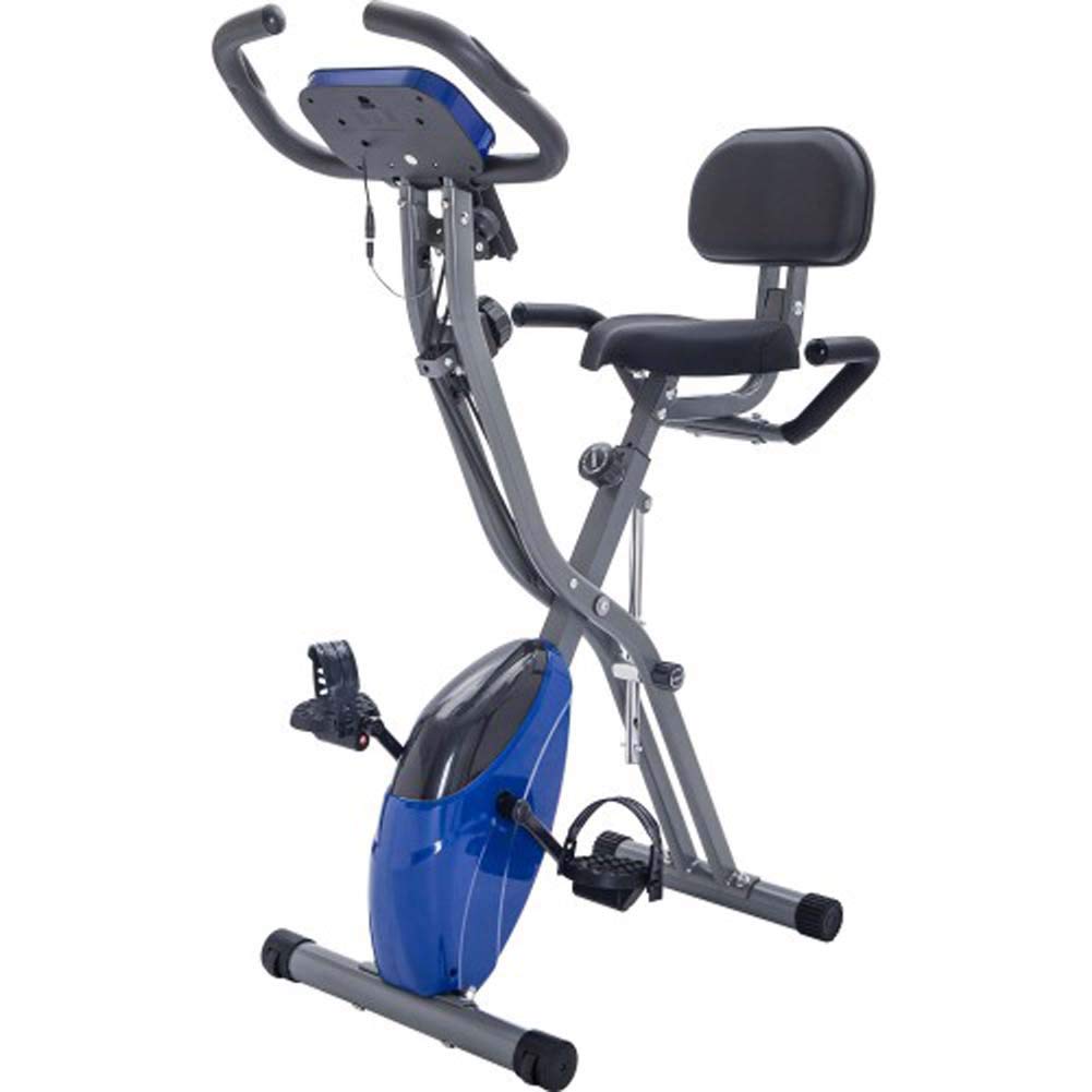 Teeker Folding Exercise Bike for Home Workouts - 10-Level Adjustable Resistance Upright & Recumbent X-Bike with Arm Bands & Backrest - Perfect for Cardio, Strength Training & Small Spaces
