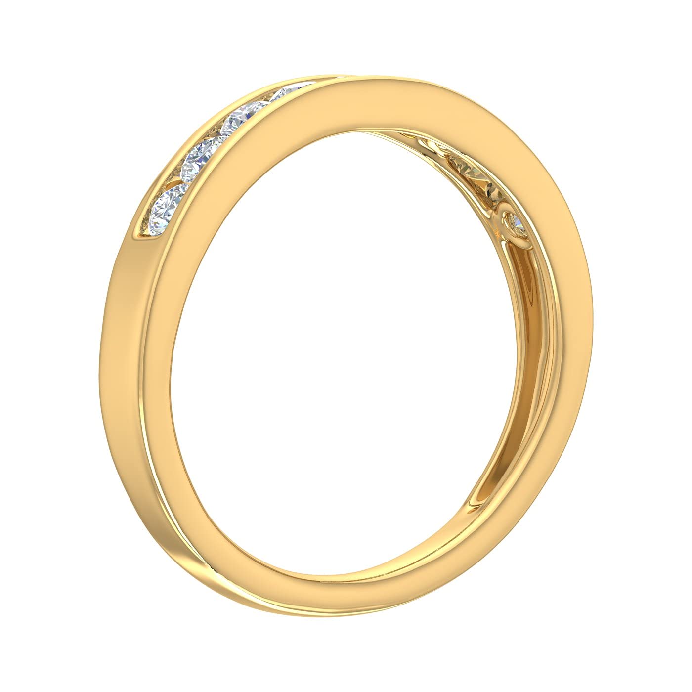 1/2 Carat Channel Set Diamond Wedding Band Ring for Women - 14K Gold Engagement Ring, Anniversary Gift, Bridal Jewelry for Her - Perfect for Weddings, Proposals & Special Occasions