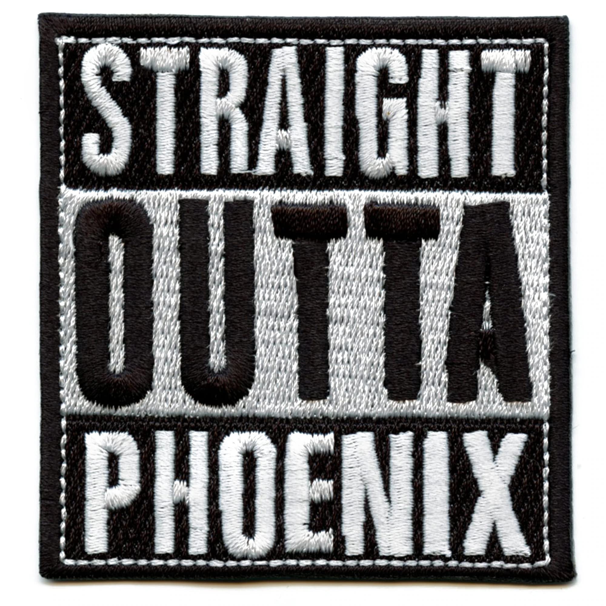 Straight Outta Phoenix Embroidered Iron On Patch for Jackets, Bags & DIY Crafts - Customizable Sew-on Badge for Clothing & Accessories