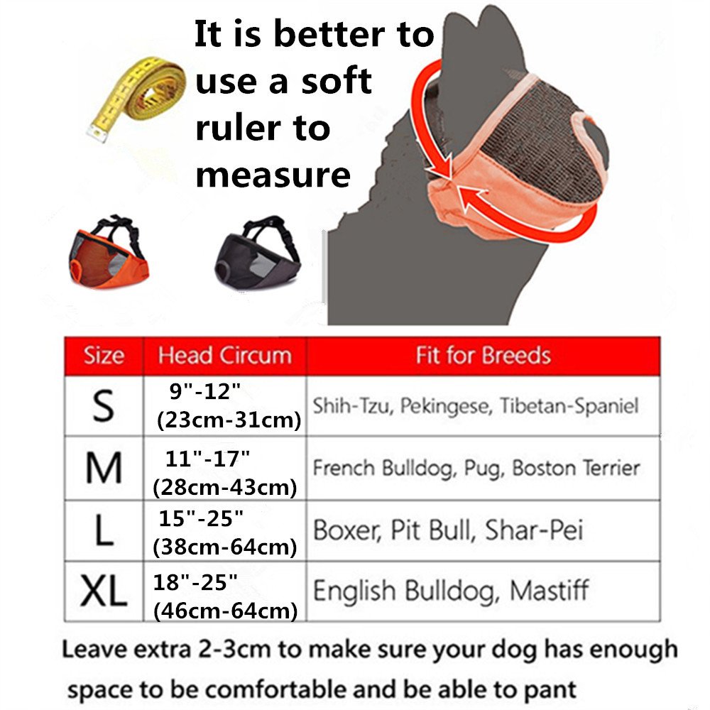 Adjustable Breathable Mesh Dog Muzzle for Bulldogs & Short Snout Breeds - Anti-Biting Chewing Licking Pet Mask for Grooming & Training (Grey) - Perfect for Vet Visits, Walks & Behavior Correction