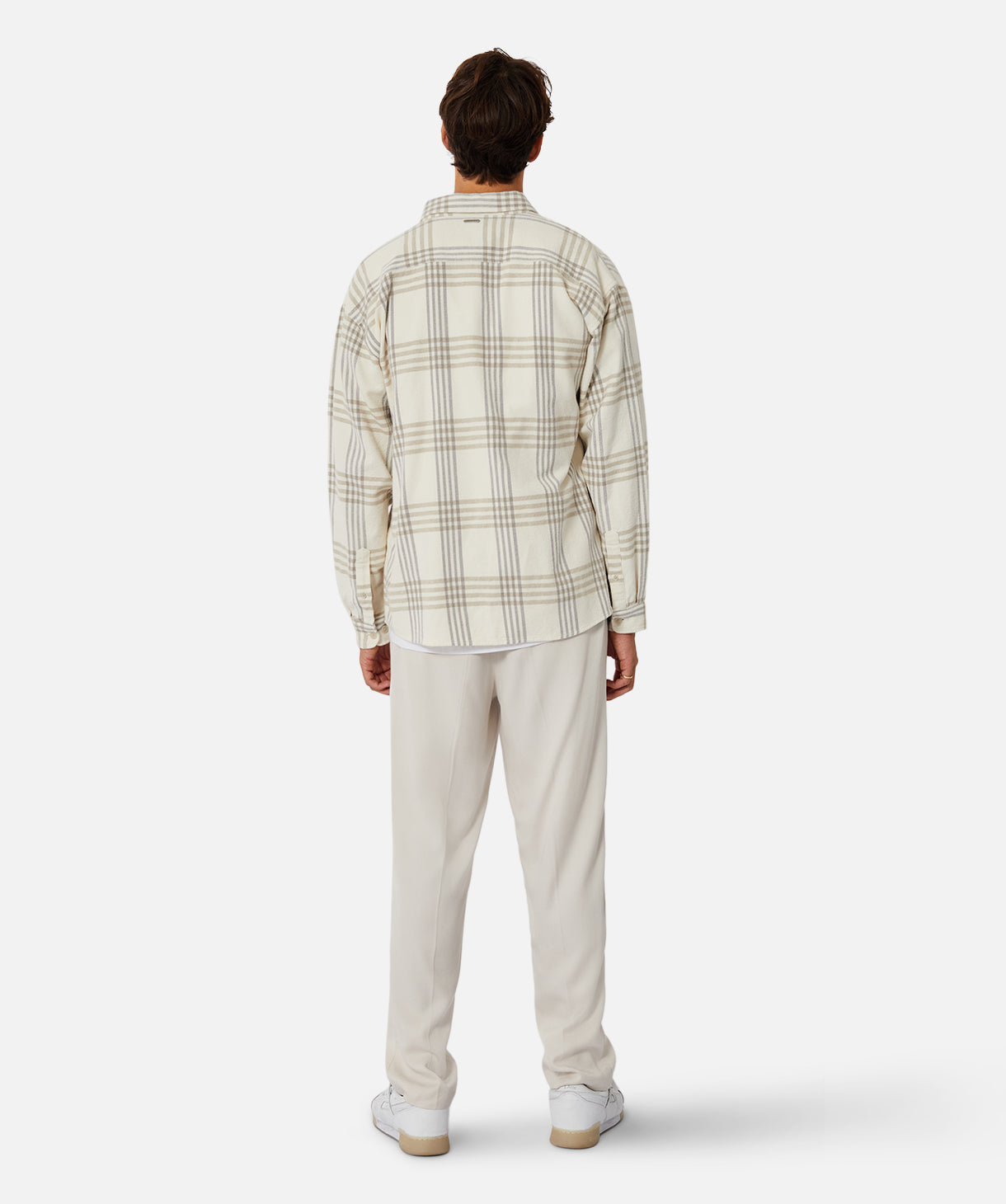 The Danville LS Shirt - Premium Cotton Long Sleeve Button-Up Shirt for Men in Cream Grey | Casual & Business Wear for Office, Dates & Outdoor Activities