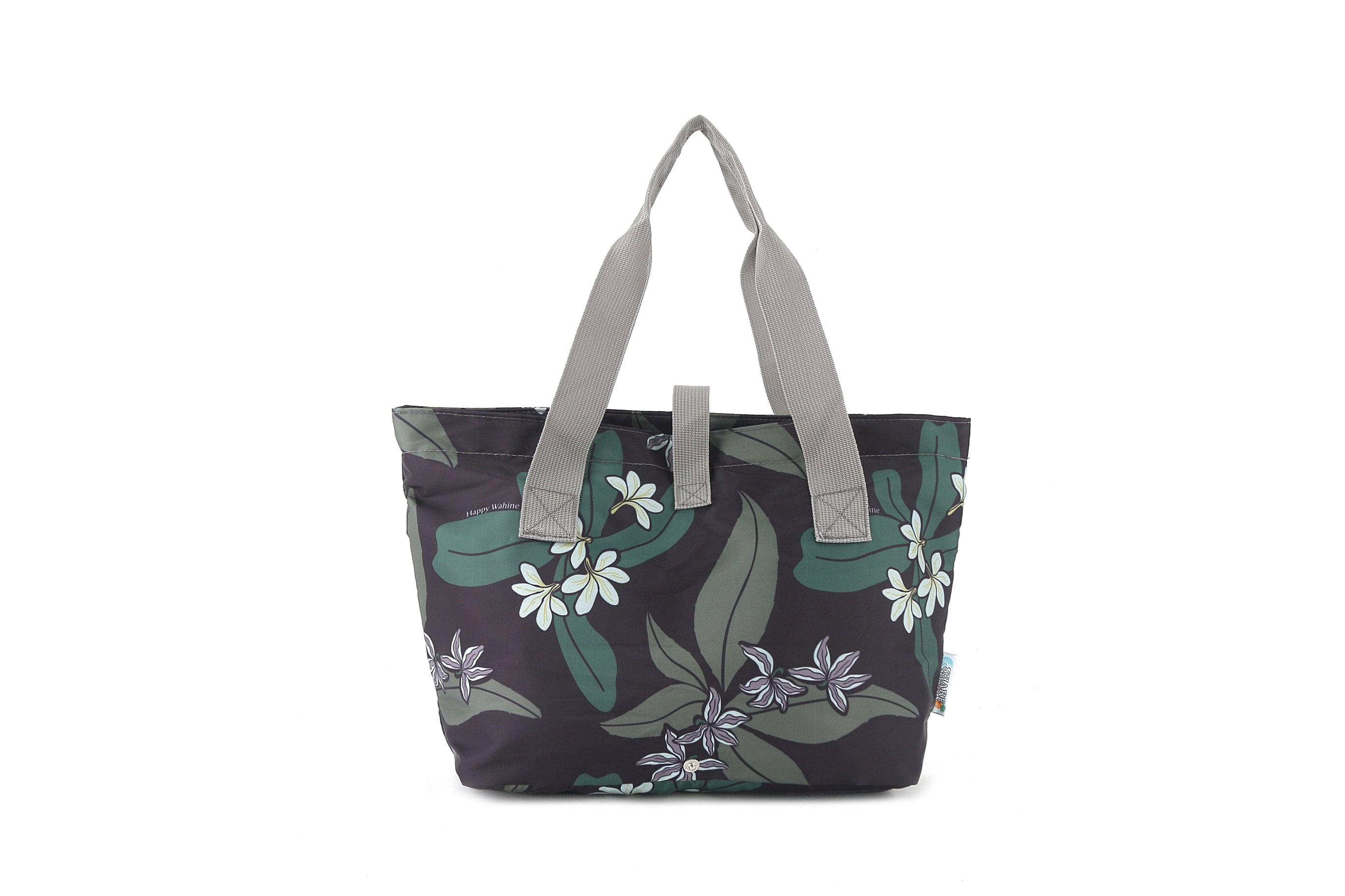 Compact Tote Bag in Jade Naupaka Grey - Stylish & Lightweight for Work, Travel & Everyday Use