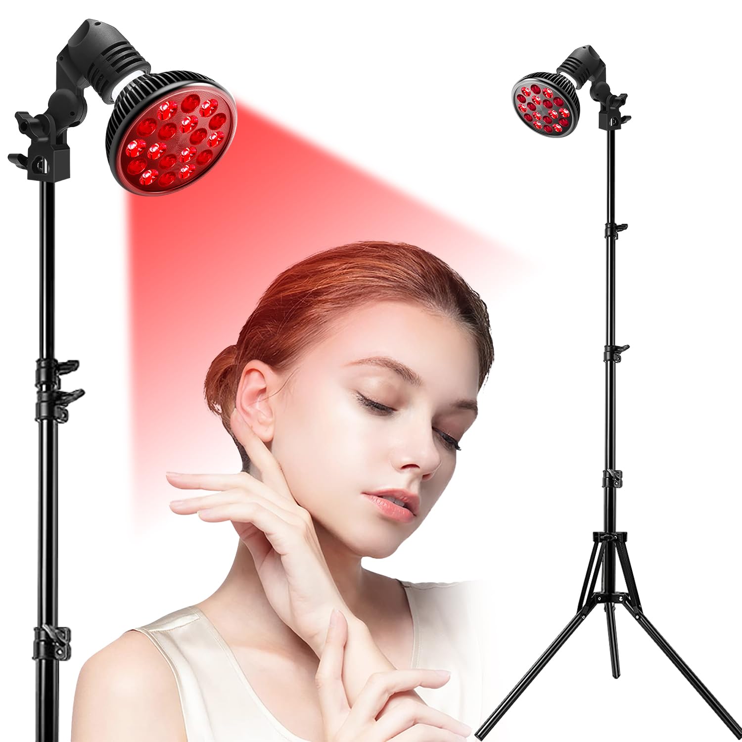 Red Light Therapy Lamp for Body and Face - 660nm Red & 850nm Near Infrared Light Combo - 36W LED Therapy Device with Adjustable Stand (15-61in) - Perfect for Pain Relief, Skin Rejuvenation & Muscle Recovery at Home