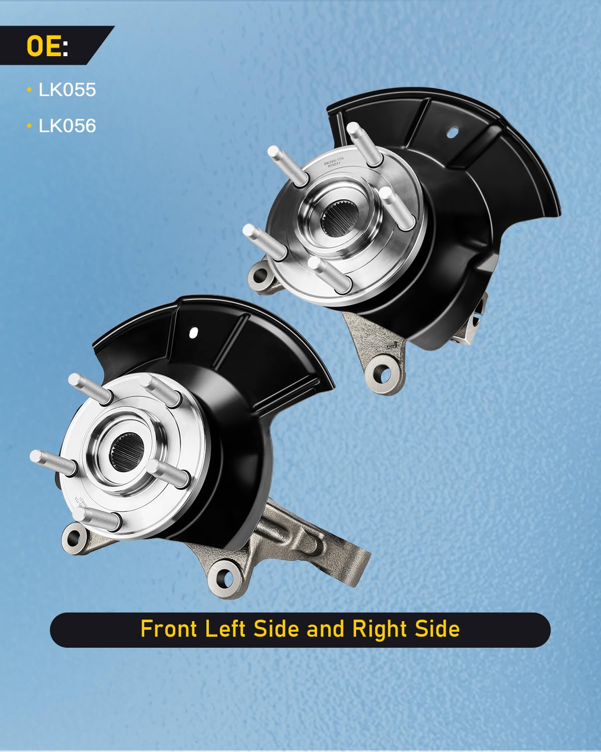 OCPTY Front Steering Knuckles & Wheel Bearing Hub Assembly - Driver & Passenger Side - Compatible with 2007-2010 Ford Edge 3.5L (Part #LK055 LK056) - Perfect for Smooth Steering & Wheel Alignment Repairs