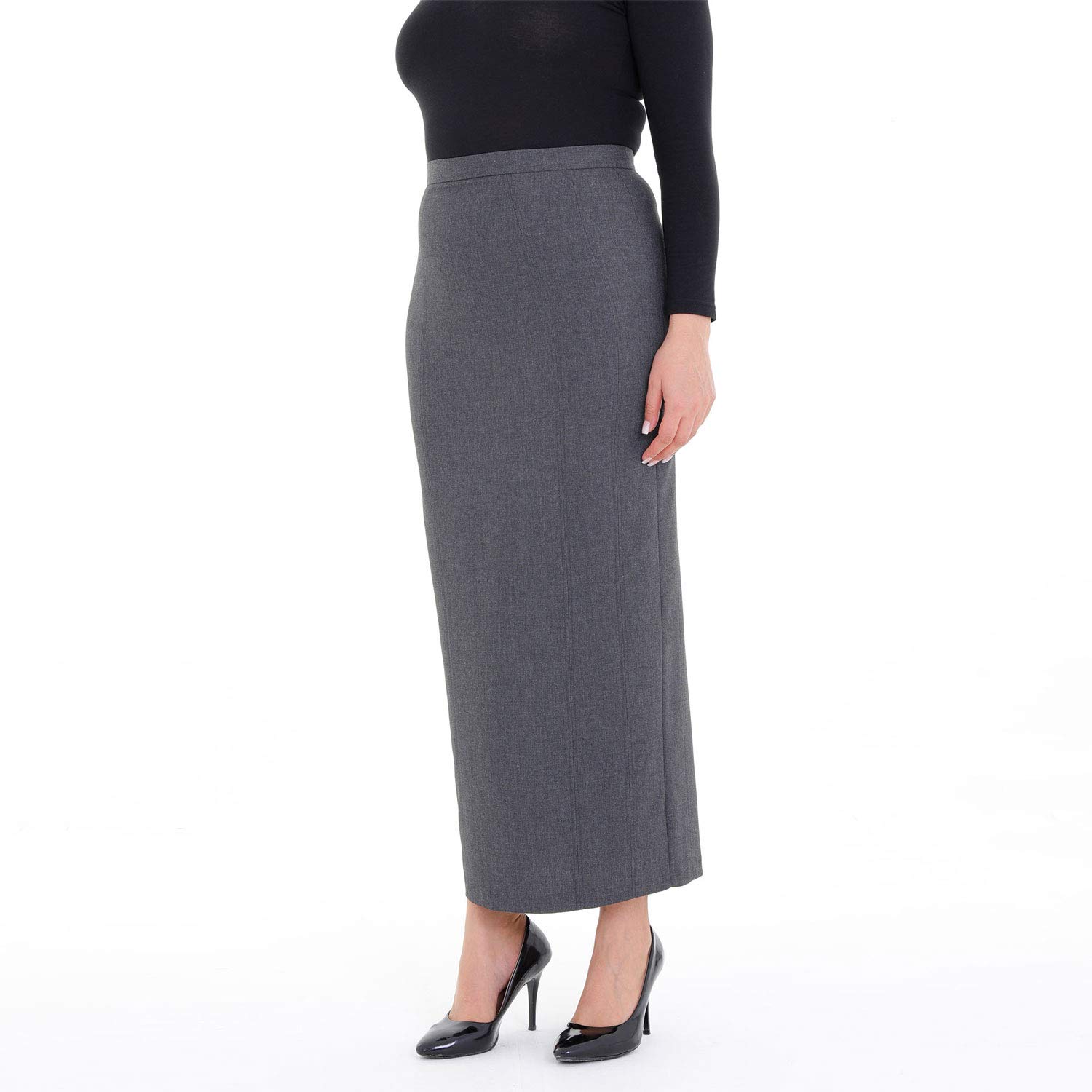 G-Line Women's High Waist Maxi Pencil Skirt with Back Kick Pleats - Elegant Business Long Dress Skirt for Office & Formal Events (Regular to Plus Size) - Perfect for Work, Weddings & Professional Occasions