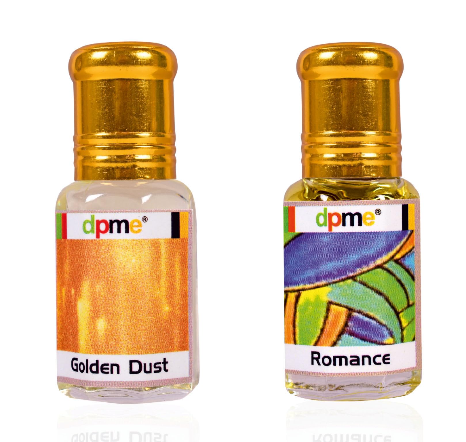 Premium GOLDEN DUST & ROMANCE Attar Perfume Oil Roll-On Duo - 6ml Each | Long-Lasting Fragrance for Daily Wear, Special Occasions & Gift Giving