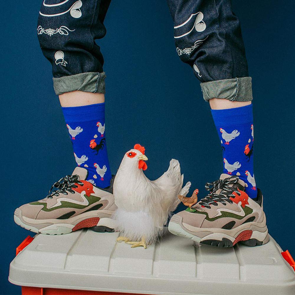 HSell Men's Funny Pattern Dress Socks - Crazy Design Cotton Novelty Socks for Men | Perfect Gift for Birthday, Christmas & Office Wear