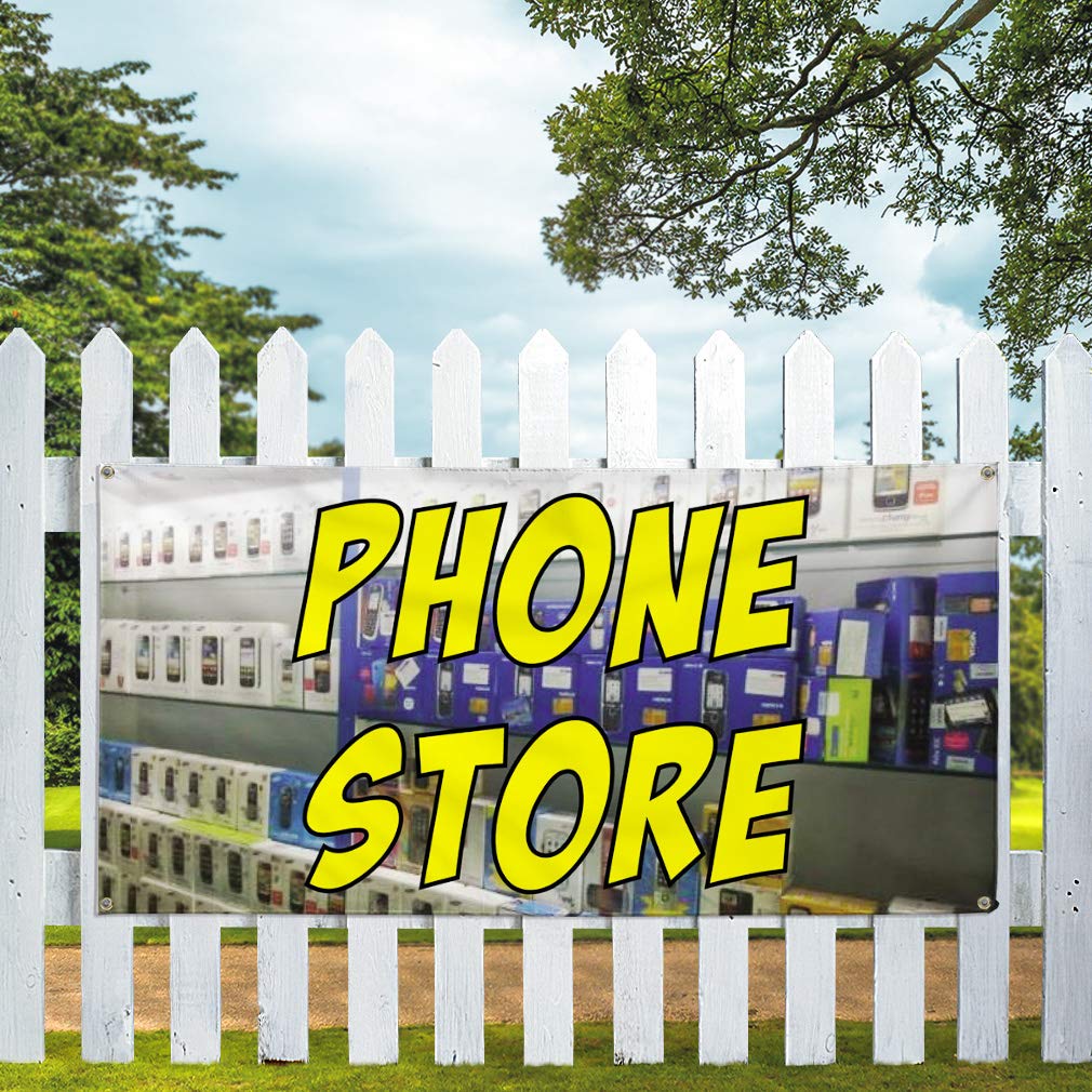 Vinyl Banner - 48x96 Inches, Weatherproof Outdoor Advertising Sign with 8 Grommets for Retail Stores, Phone Shops & Industrial Yard Use - Multiple Sizes Available for Business & Event Signage