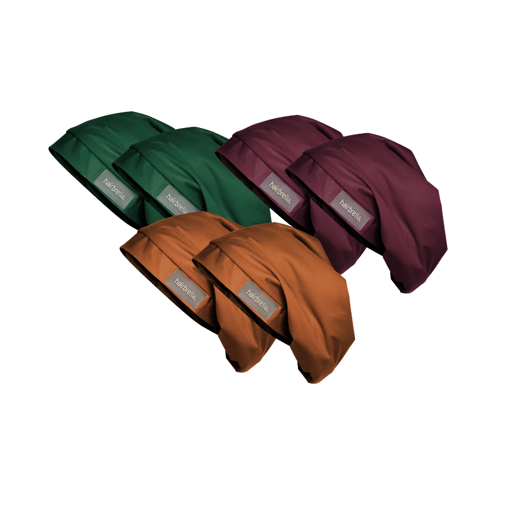 Hairbrella Lite Gifting Bundle - 5 Pack with 1 Free Bonus | Waterproof Hair Protection for Rain, Wind & Humidity | Perfect for Outdoor Activities, Commuting & Travel
