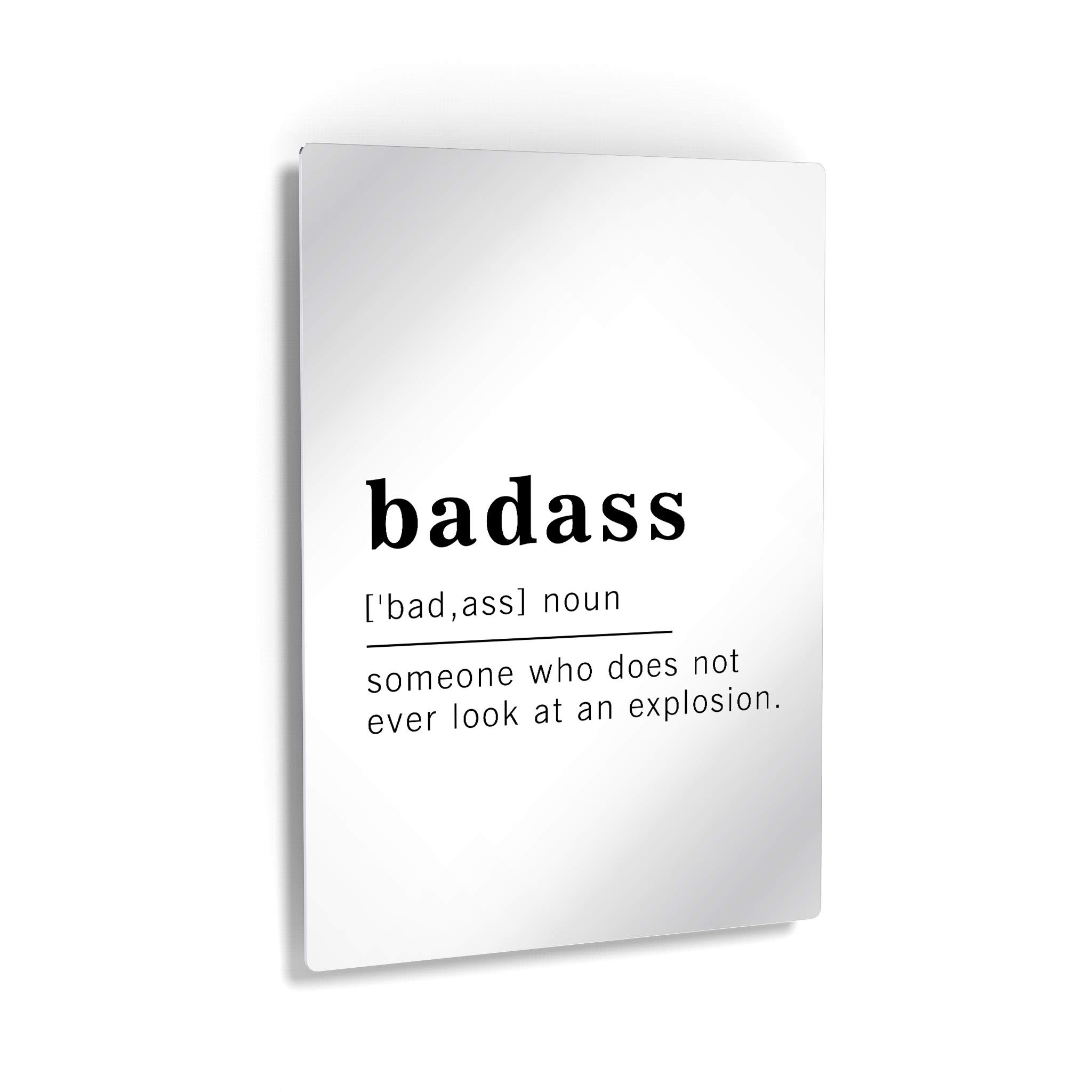 Funny Noun Dictionary Definition of Badass Metal Print - Inspirational Quote Sign for Office, Living Room, Bedroom & Bathroom - Ready to Hang Wall Art Decor (40x30 Inches, Made in USA) - Perfect for Gifts, Home & Workspace Motivation