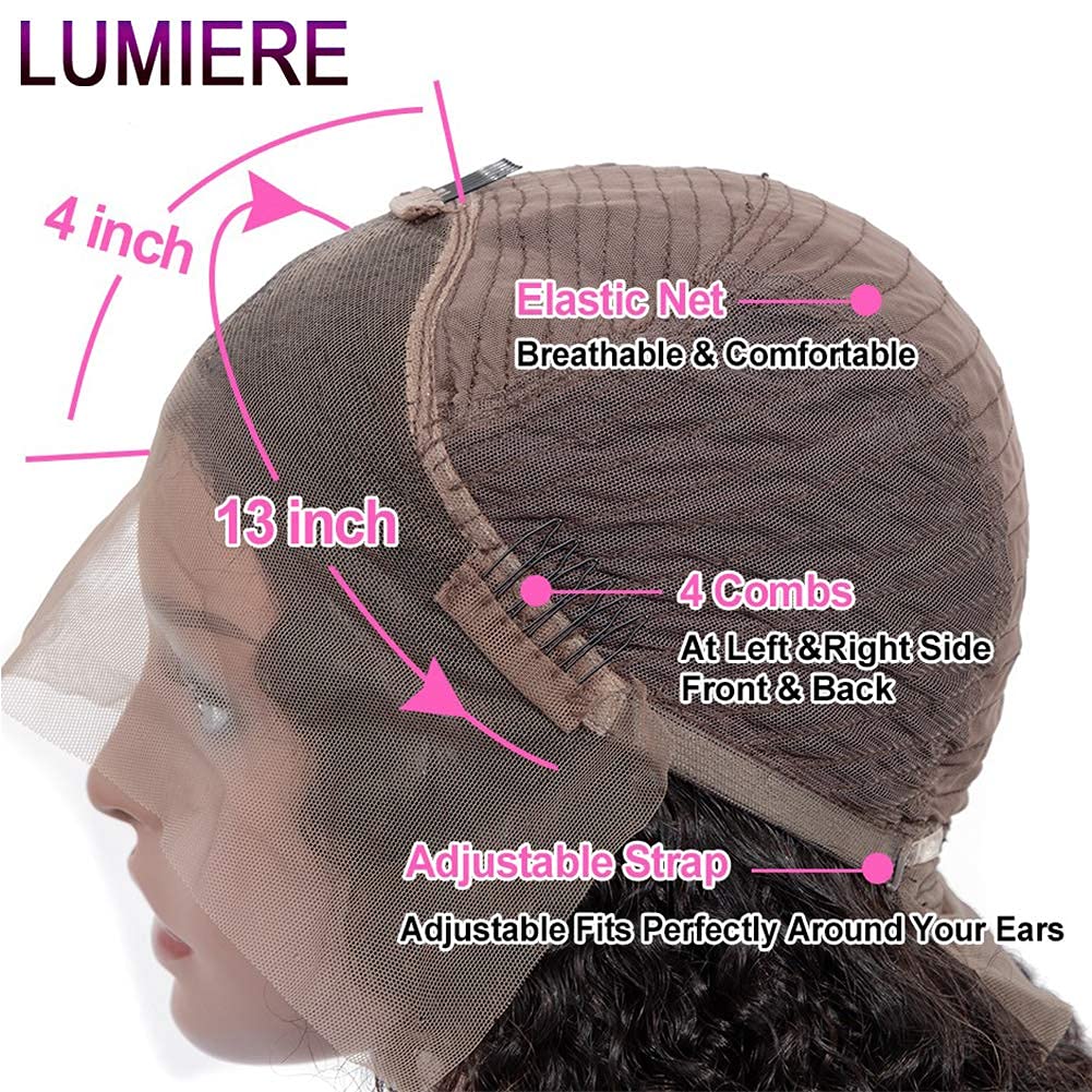 LUMIERE 24 Inch Deep Wave Lace Front Wigs for Black Women - 13x4 HD Lace Frontal Unprocessed Virgin Human Hair Wig with Baby Hair - Perfect for Daily Wear, Cosplay & Special Occasions