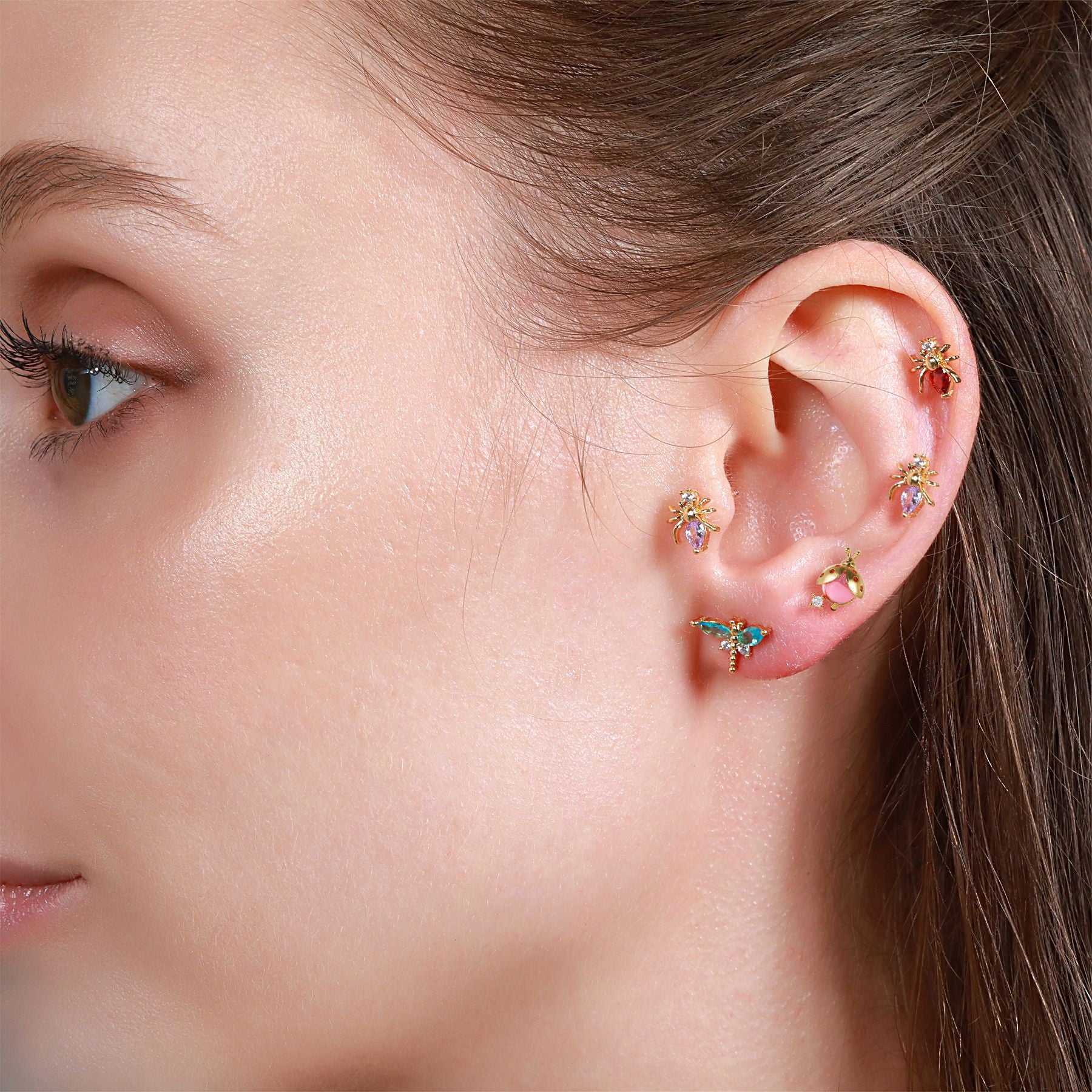 20G Cartilage Tiny Stud Earrings - Flat Back Helix Earrings for Women | EGD0281 | Perfect for Daily Wear, Piercing Jewelry Gift