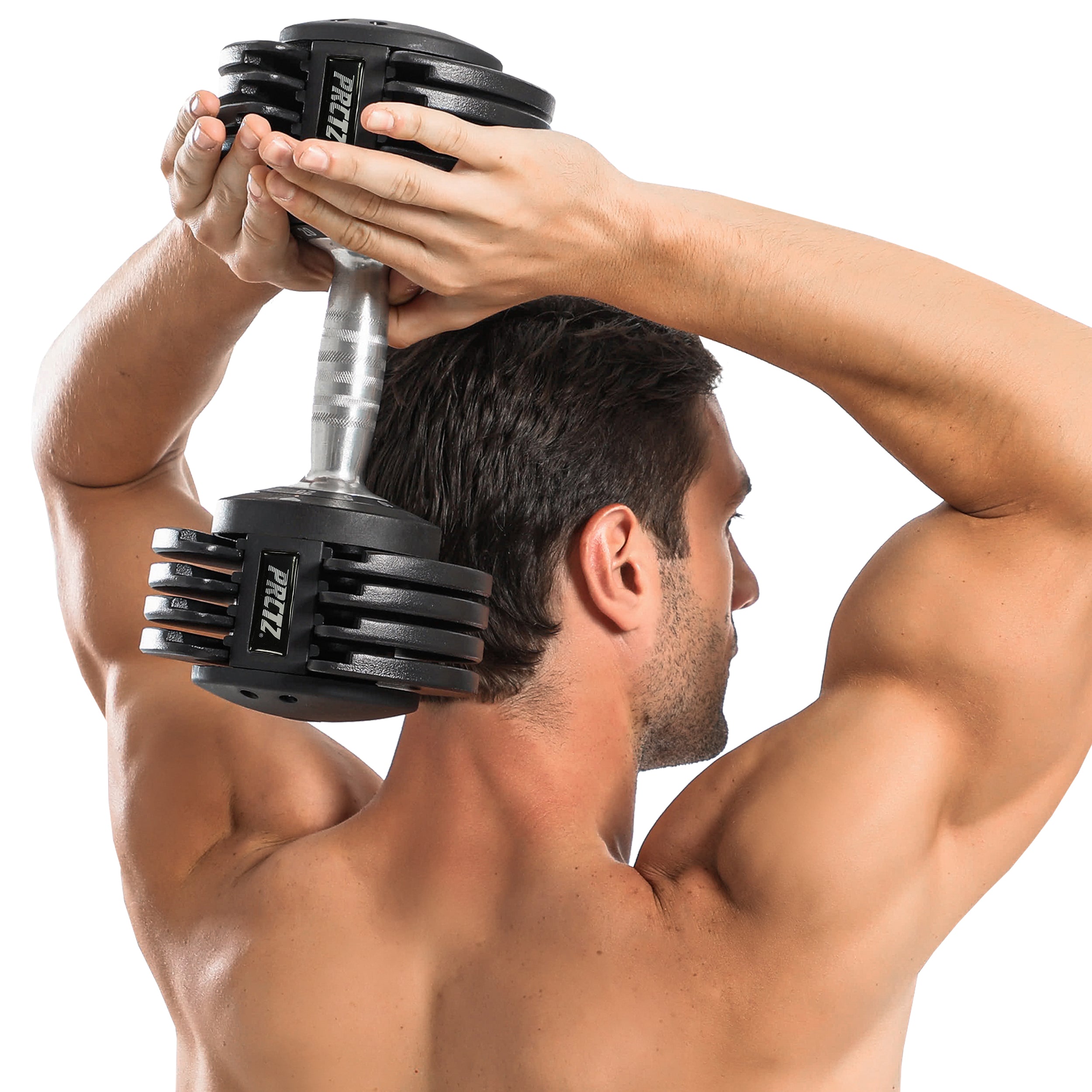 PRCTZ Adjustable Dumbbell Single - 25lb & 55lb Weight Options for Home Gym, Strength Training & Workout | Perfect for Small Spaces & Full-Body Exercises