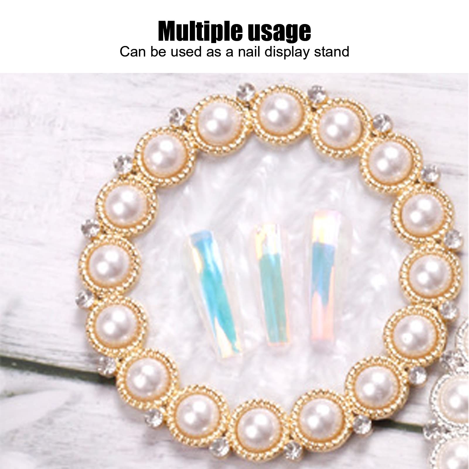 Golden Edge Nail Art Display Board - Professional Manicure Stand for Nail Salon & Home Use | Nail Art Palettes Holder with Golden Foundation | Perfect for Nail Artists, DIY Enthusiasts & Beauty Professionals