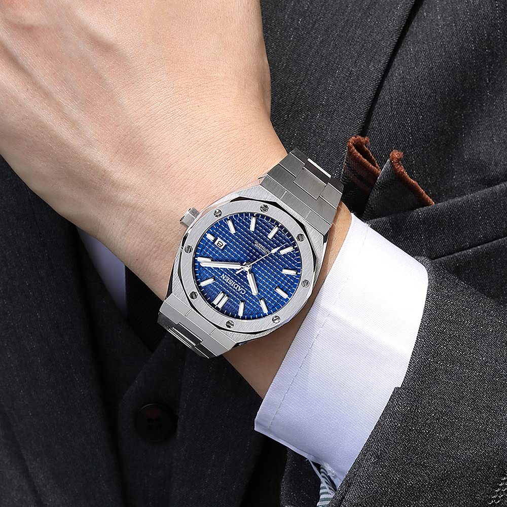 CADISEN Men's Automatic Watch with NH35 Movement - Sapphire Crystal Glass, Waterproof, Business & Casual Style - Perfect for Office, Daily Wear & Special Occasions