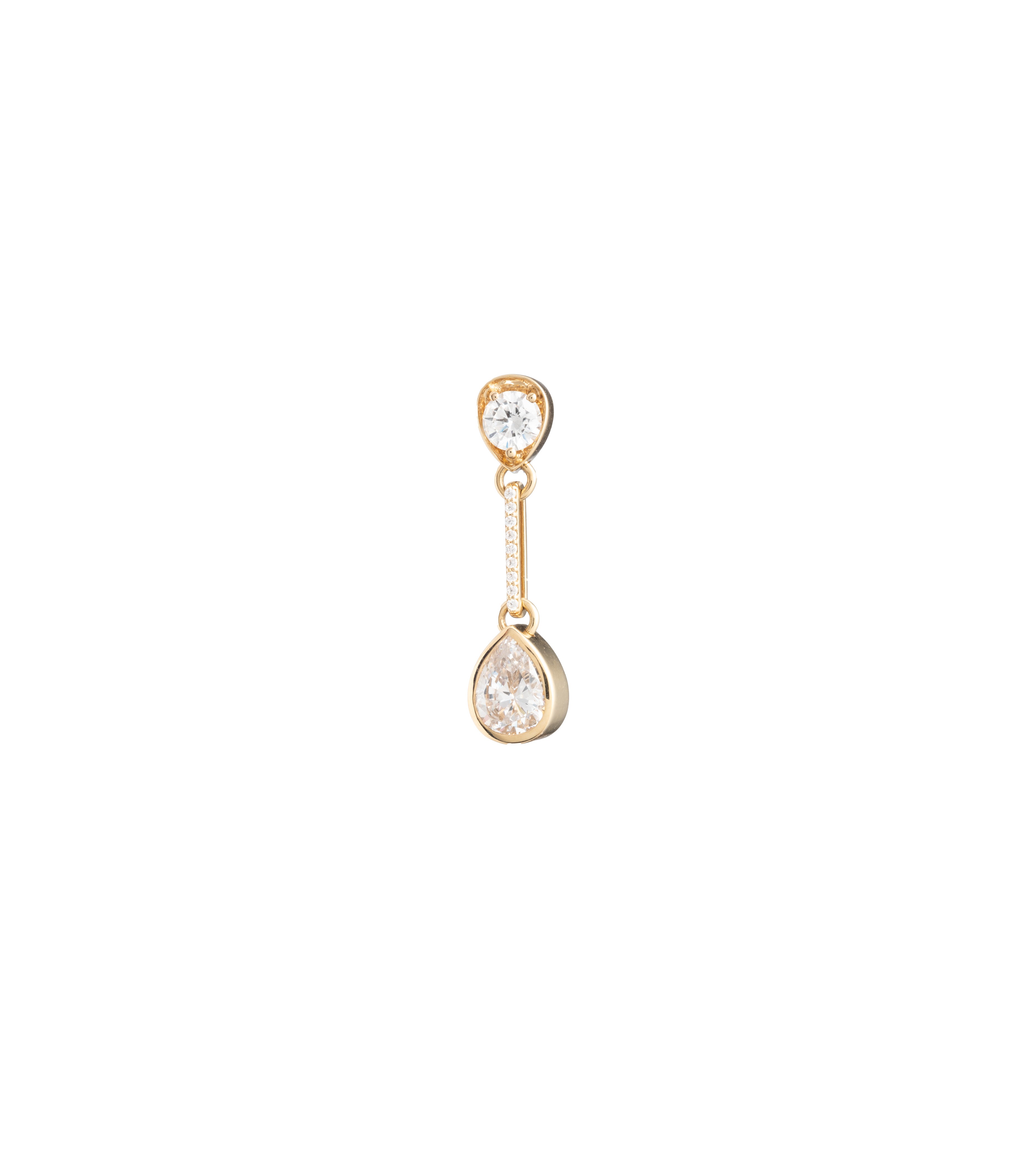 Forever & Always Linear Drop Earrings - 14K Yellow Gold with Pear-Cut Diamonds | Elegant Dangle Earrings for Weddings, Parties & Special Occasions