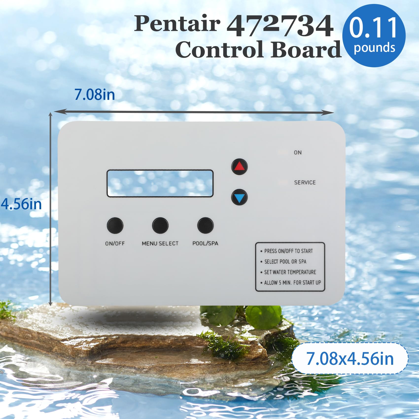472734 Upgrade Heat Pump Keypad Switch Membrane for Pentair UltraTemp & Thermalflo Titanium Pool/Spa Heat Pumps - Replaces 473425 473693 - Durable Control Panel Cover for Swimming Pool and Hot Tub Maintenance