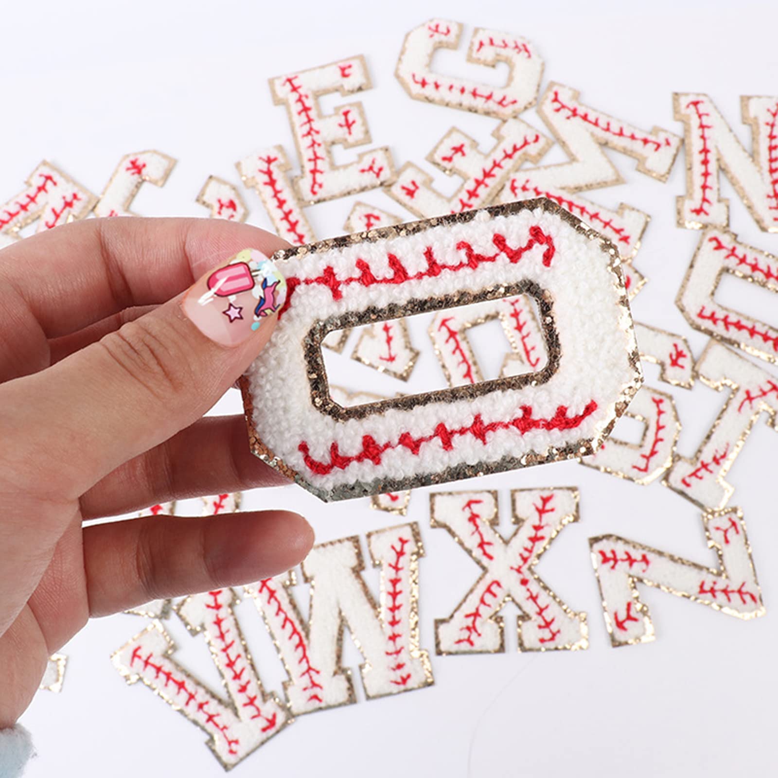 Iron on Letter Chenille Patches - 27 PCS A-Z Alphabet & Round Fuzzy Embroidered Patches for Clothing, Hats, Bags & Jeans | Gold Glitter Varsity Style Sew-On Appliques for DIY Customization & Fashion Upcycling