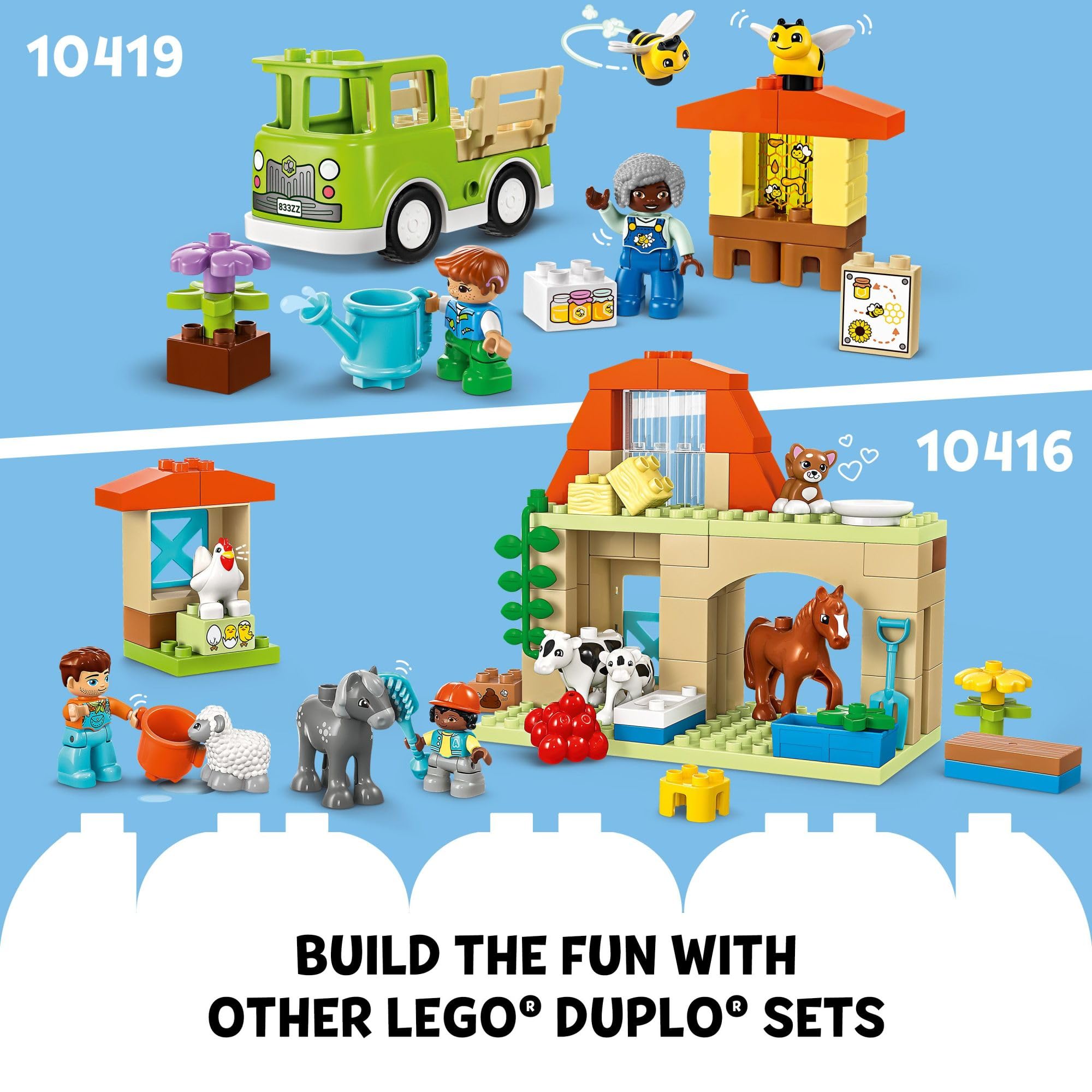 LEGO DUPLO Town Farm Animal Care Building Blocks Set - Educational Toddler Toys for Kids Ages 2-5 with Animal Figures - Pretend Play Learning Toys for Preschoolers | Perfect for Farm-Themed Playtime & Early Childhood Development