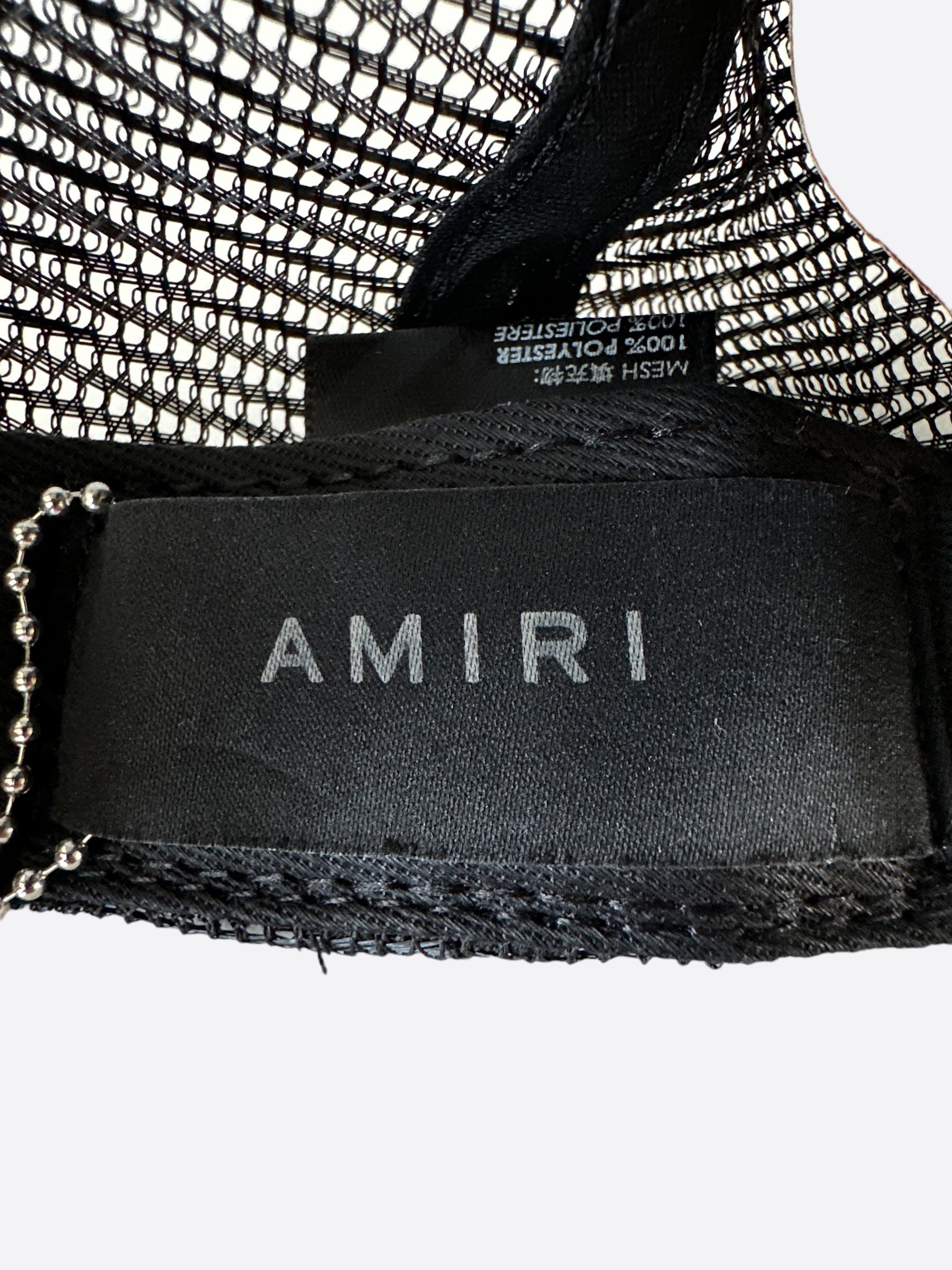 Amiri Black & White Rabbit Core Logo Trucker Hat - Stylish Snapback Cap for Men & Women - Perfect for Streetwear, Casual Outfits & Outdoor Adventures