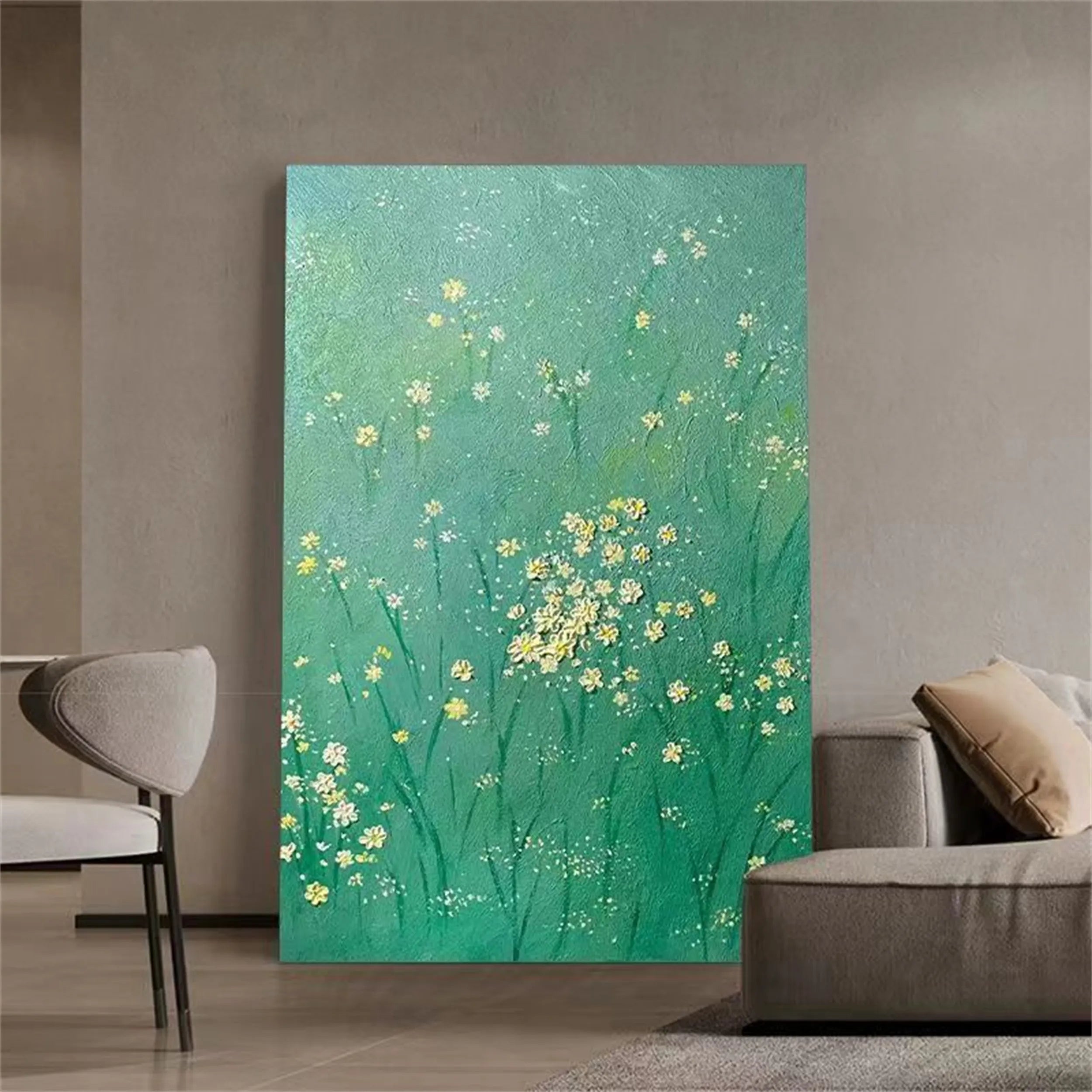 Flower and Tree Painting #FT059 - Handmade Canvas Wall Art for Home & Office Decor | Perfect for Living Room, Bedroom, or Gift