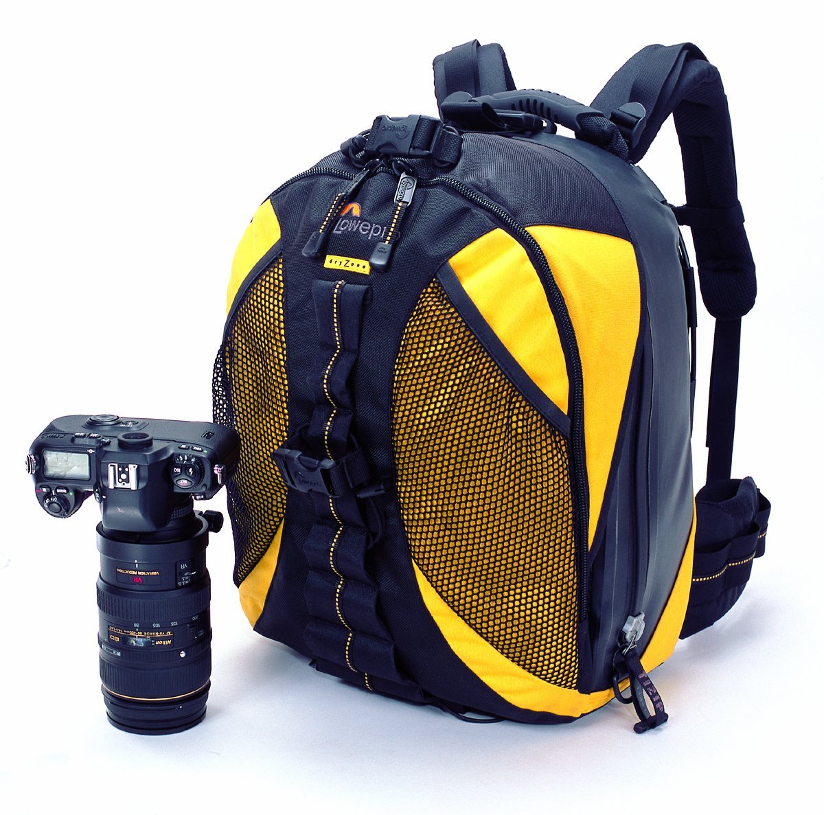 Lowepro DryZone 200 Waterproof Camera Backpack - Yellow - DSLR/SLR Gear Protection for Outdoor Photography, Hiking & Travel