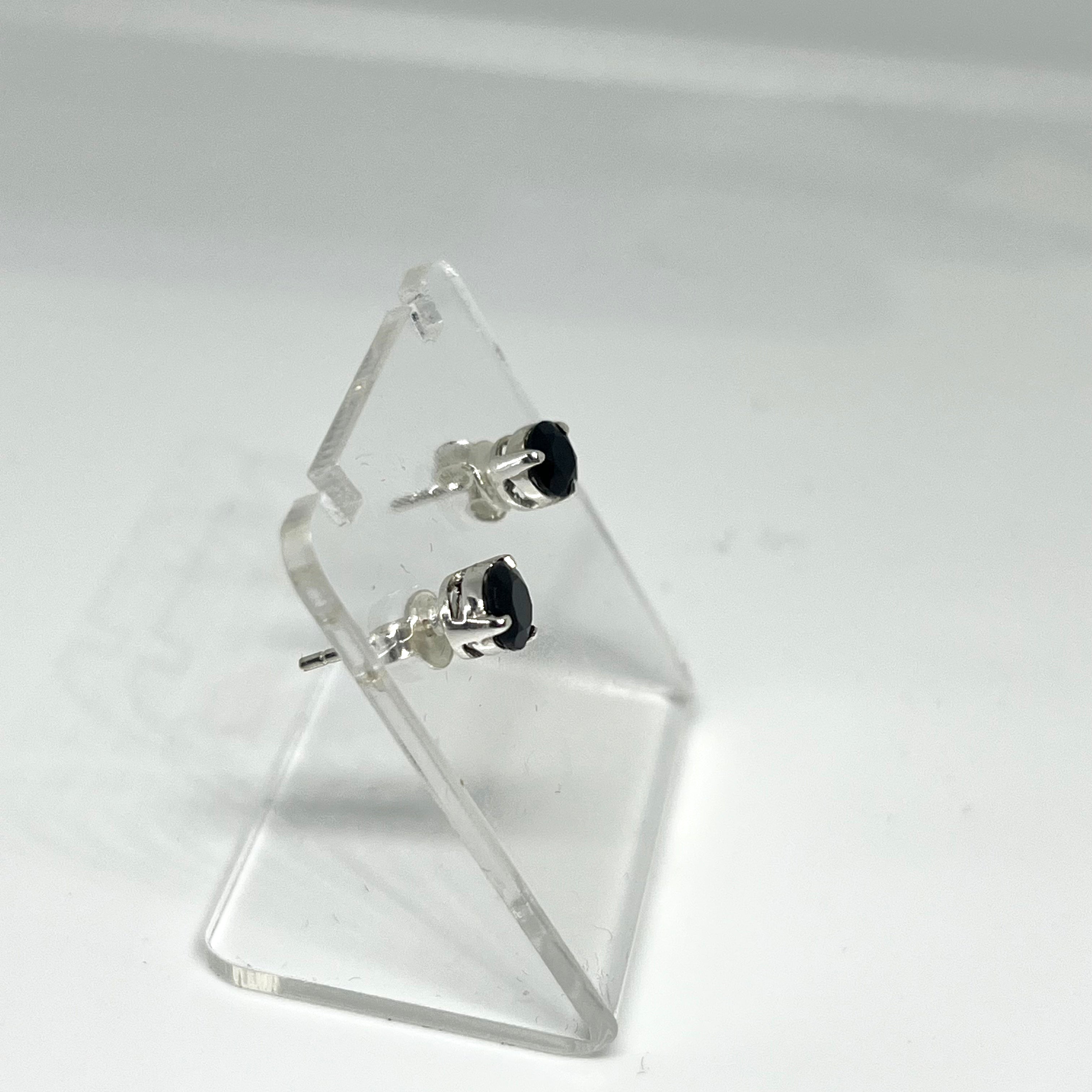 5mm Round Faceted Gemstone Stud Earrings - 3 Prong Set (PSE005) | Elegant & Durable for Daily Wear, Parties & Gifts