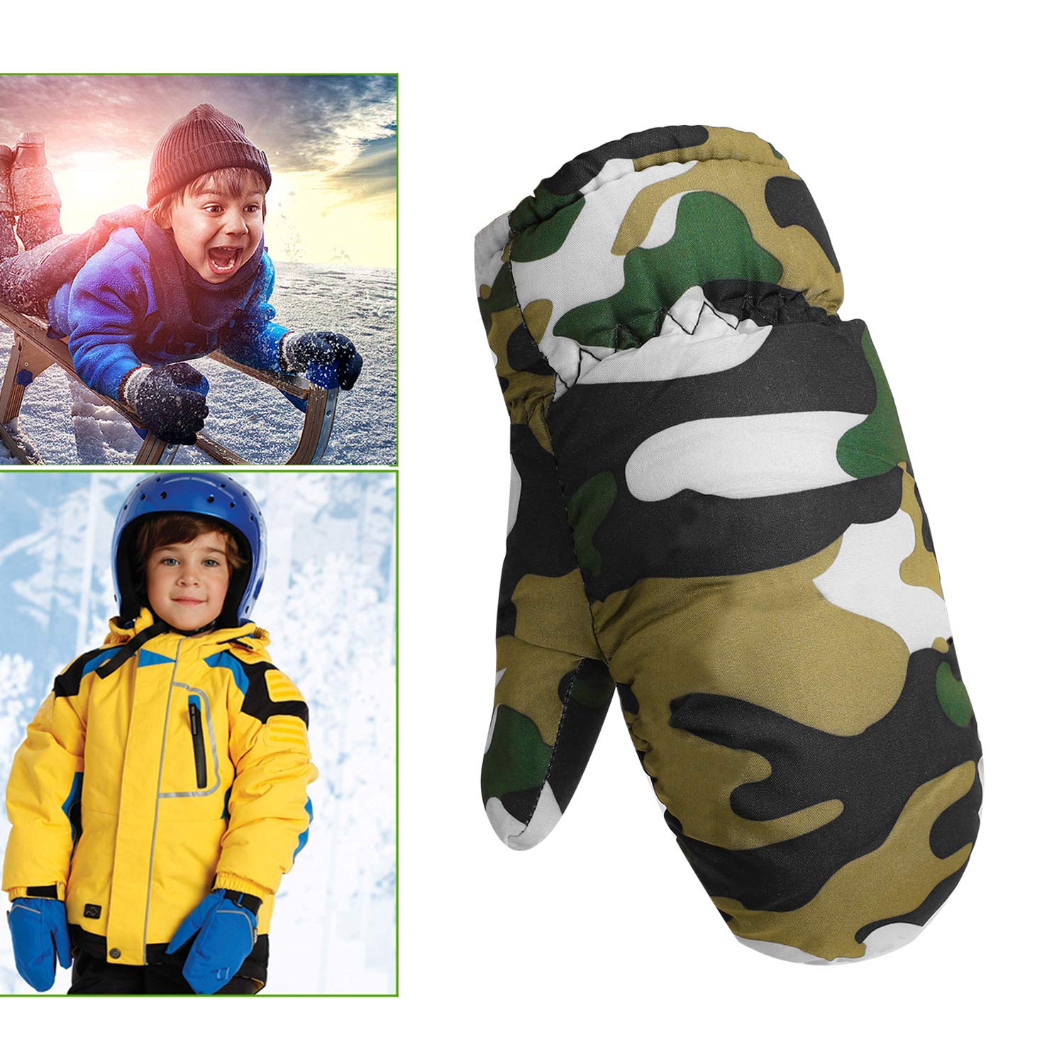 Kids Waterproof Ski Mittens for Boys & Girls - Insulated Winter Gloves with Warm Fleece Lining (Ages 3-12) - Perfect for Snowboarding, Sledding & Cold Weather Activities