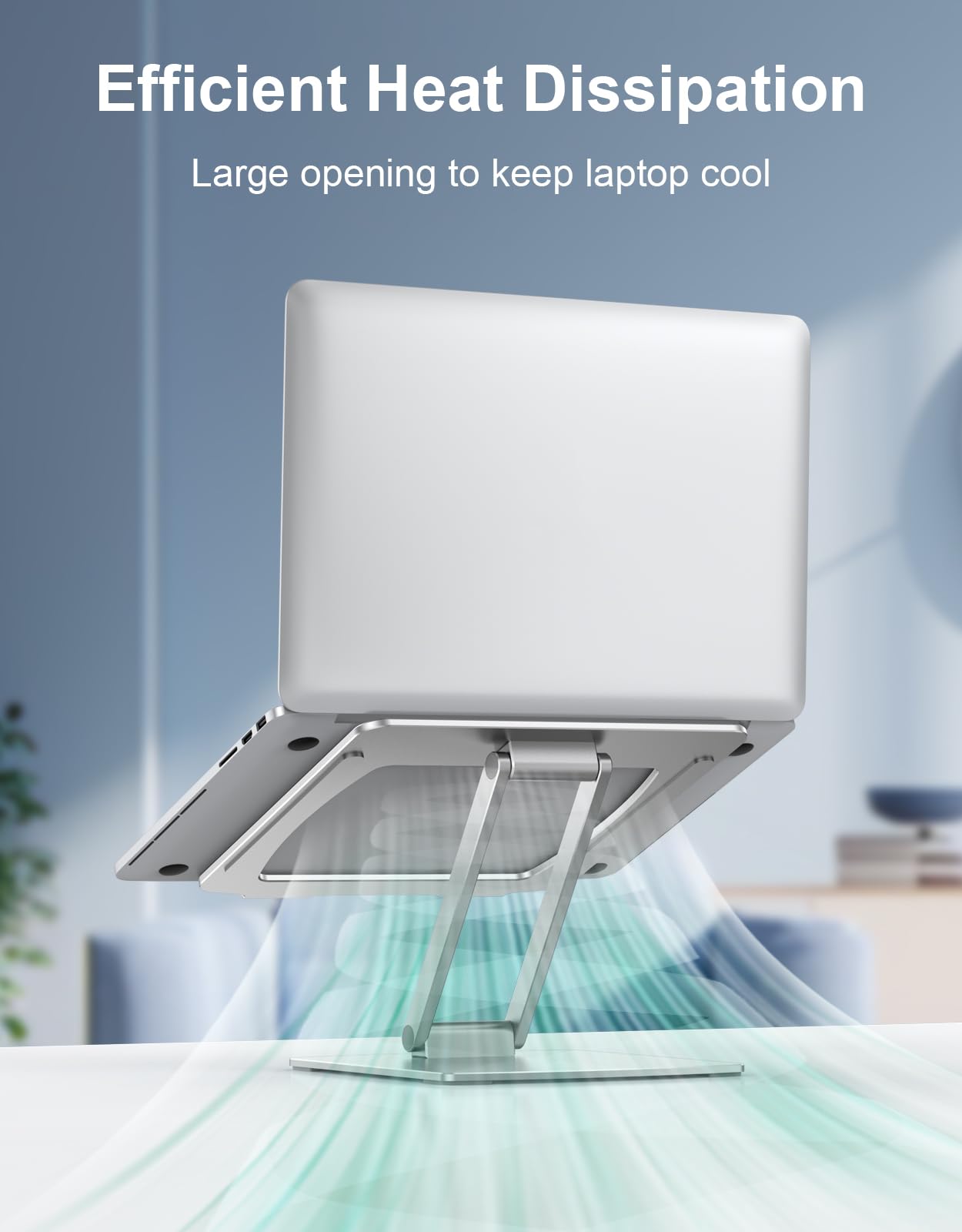 Niweya Adjustable Aluminum Laptop Stand for Desk - Ergonomic Riser Holder with Ventilated Cooling, Portable Design for MacBook Air/Pro & All 10-16 Inch Notebooks - Perfect for Home Office, Gaming & Workstation Setup