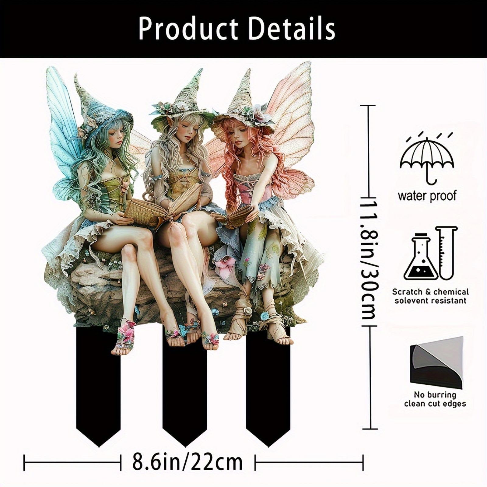 Bohemian DIY Acrylic Flower Pot Decor - Handmade Fairy Garden Accessories with Elf Sisters Figurines for Home, Office & Outdoor Decor | Perfect for Fairy Gardens, Terrariums & Gift Giving