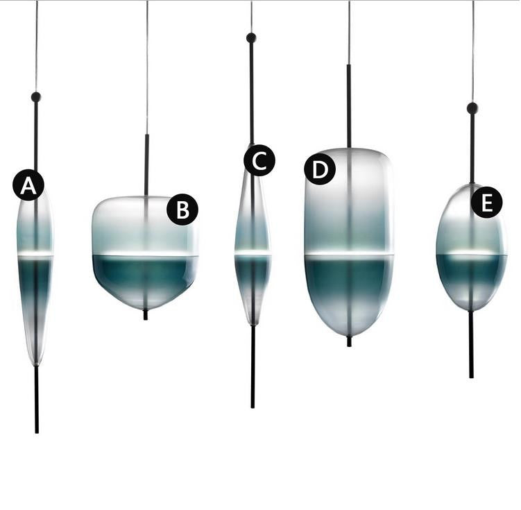 Nautica Glass Pendant Light Fixture - Modern Hanging Chandelier for Kitchen Island, Dining Room & Bedroom Lighting Decor