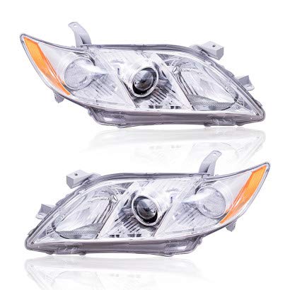 2007-2009 Toyota Camry Hybrid Headlight Assembly - Driver & Passenger Side Replacement Halogen Headlights for Improved Night Visibility