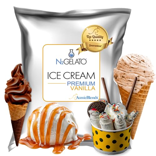 Premium Vanilla Ice Cream Mix by AussieBlends - 8-Pack for Soft Serve, Rolled Ice Cream, Gelato & More | Perfect for Ice Cream Shops, Dessert Cafes & Home Use