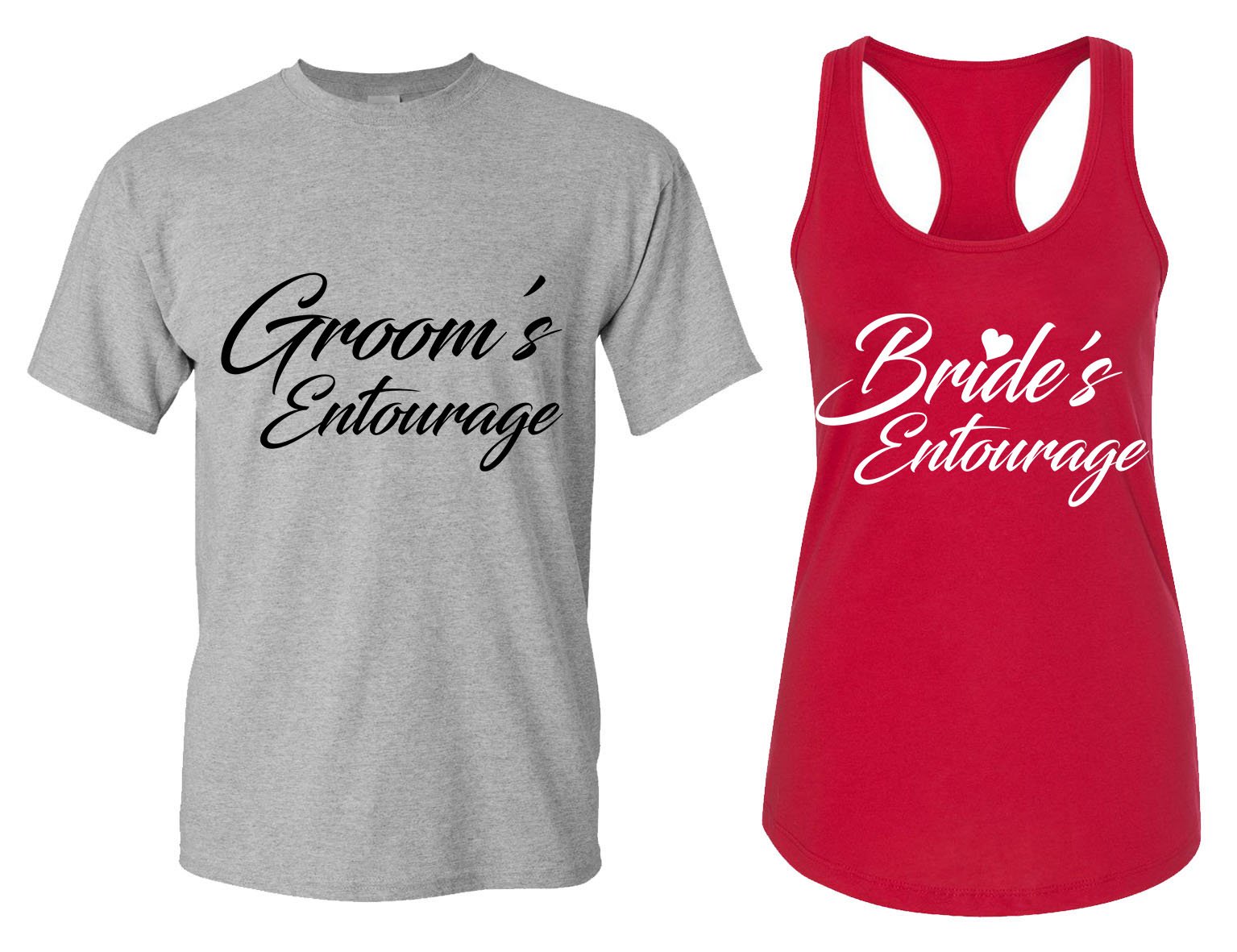 Couples Matching T-Shirts for Wedding Party & Bachelorette - Bridal Tank Tops for Bride & Groom - Perfect for Engagement Photos, Bridal Showers & Honeymoon Getaways