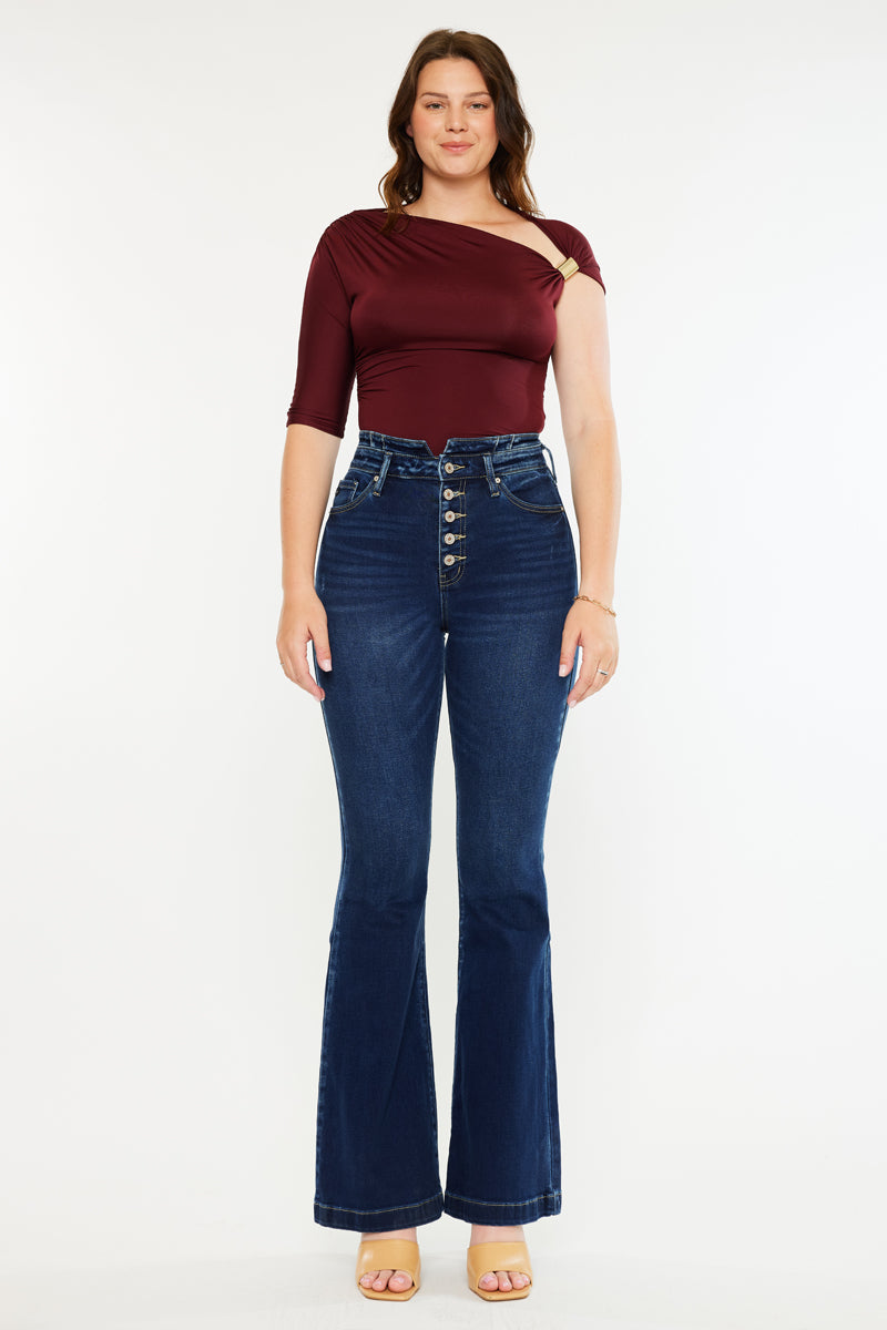 Blairen Ultra High Rise Flare Jeans for Women - Curvy Fit Stretch Denim Pants, Vintage 70s Style Bootcut Jeans for Casual Wear & Night Out