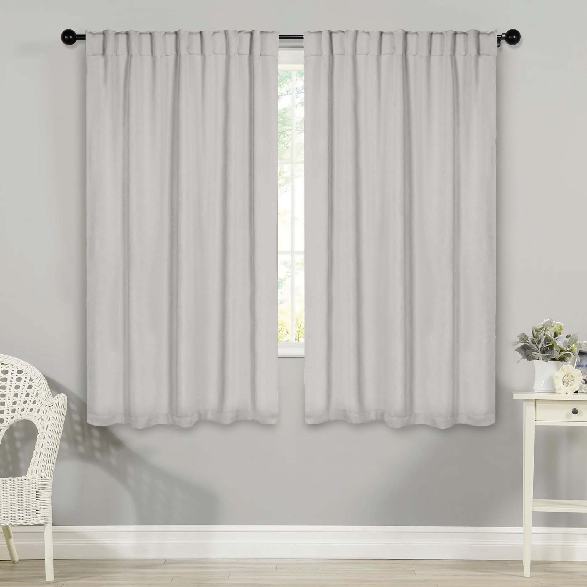 Blackout Curtains for Bedroom - Solid Room Darkening Thermal Insulated Curtains with Back Tabs, Set of 2 Panels - Perfect for Nursery, Home Theater & Light Sleepers
