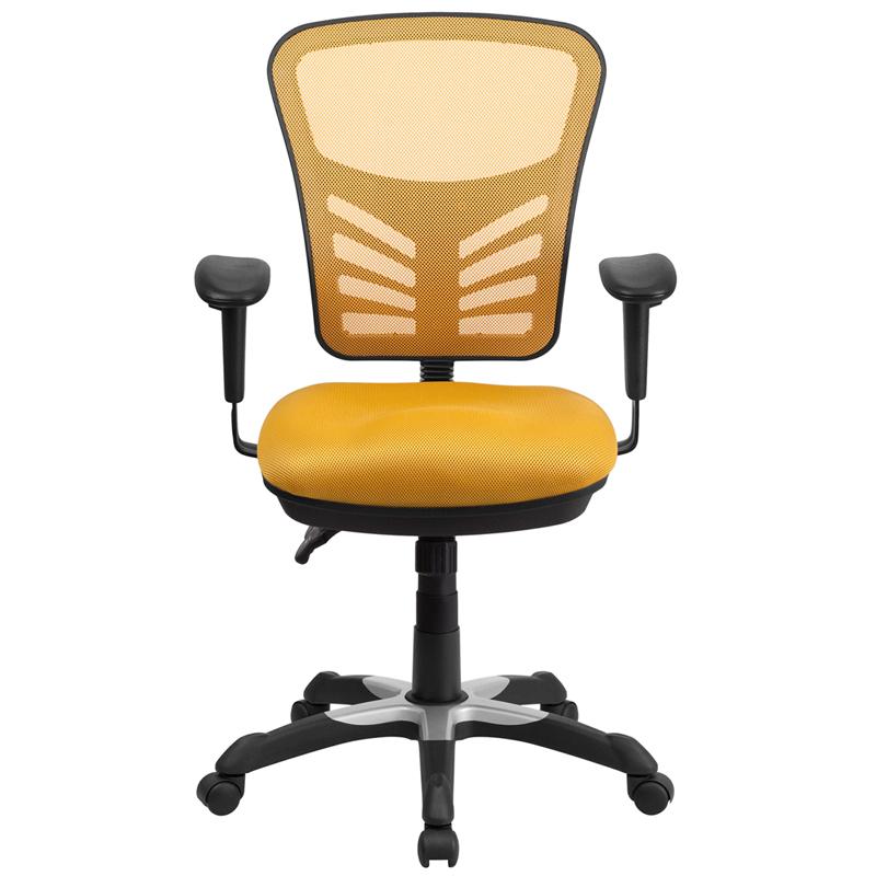 FLASH Mid Back Mesh Executive Office Chair - Ergonomic Swivel Chair with Adjustable Arms & Lumbar Support (Model HL 0001) - Perfect for Home Office, Gaming & Workspaces