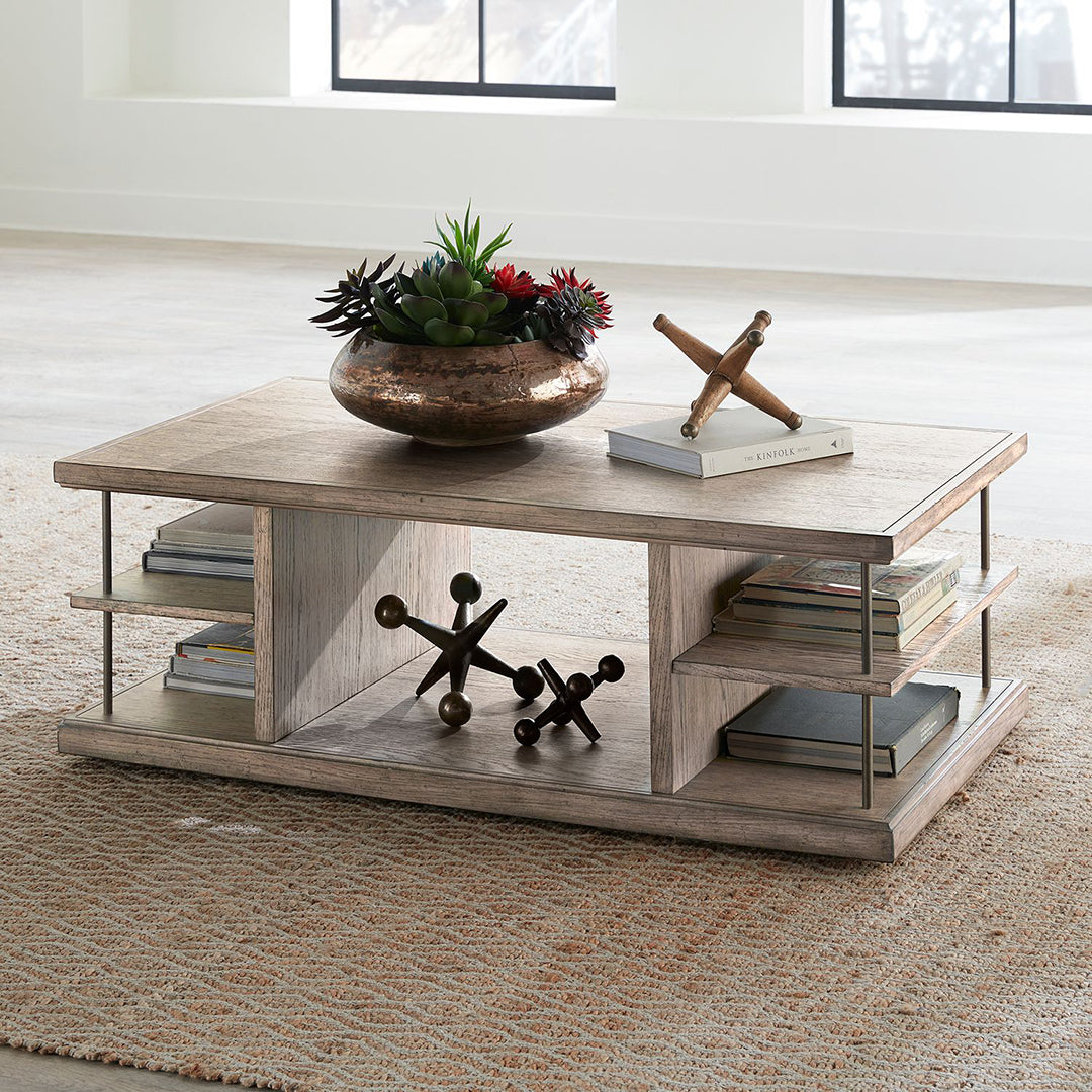 Modern City Scape Cocktail Table - Mid-Century Inspired Glass Coffee Table for Living Room, Lounge & Office - Stylish Home Decor & Functional Furniture Piece