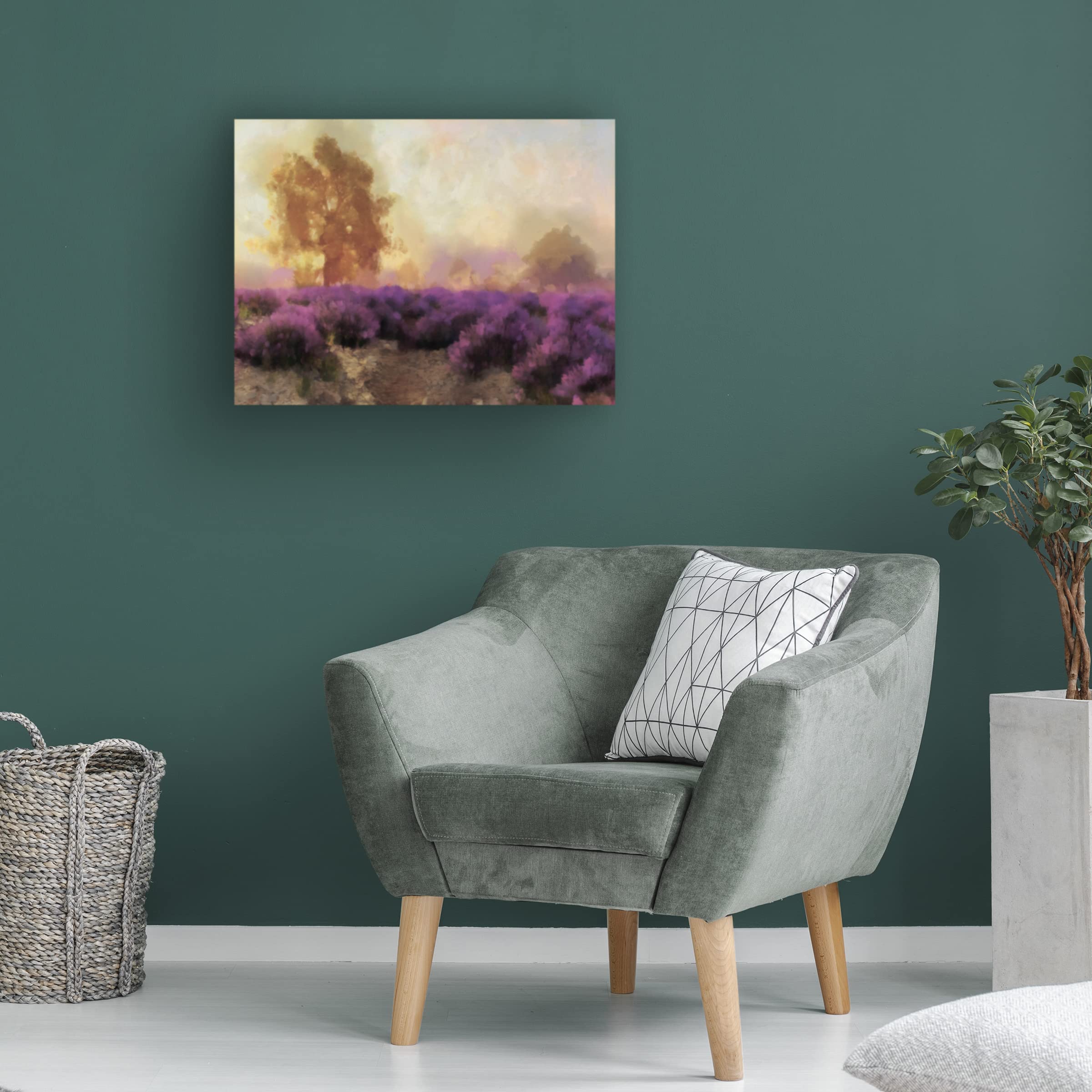 Trademark Fine Art 'Purple Countryside II' Canvas Wall Art by Alonzo Saunders - Landscape Painting for Living Room, Bedroom & Office Decor