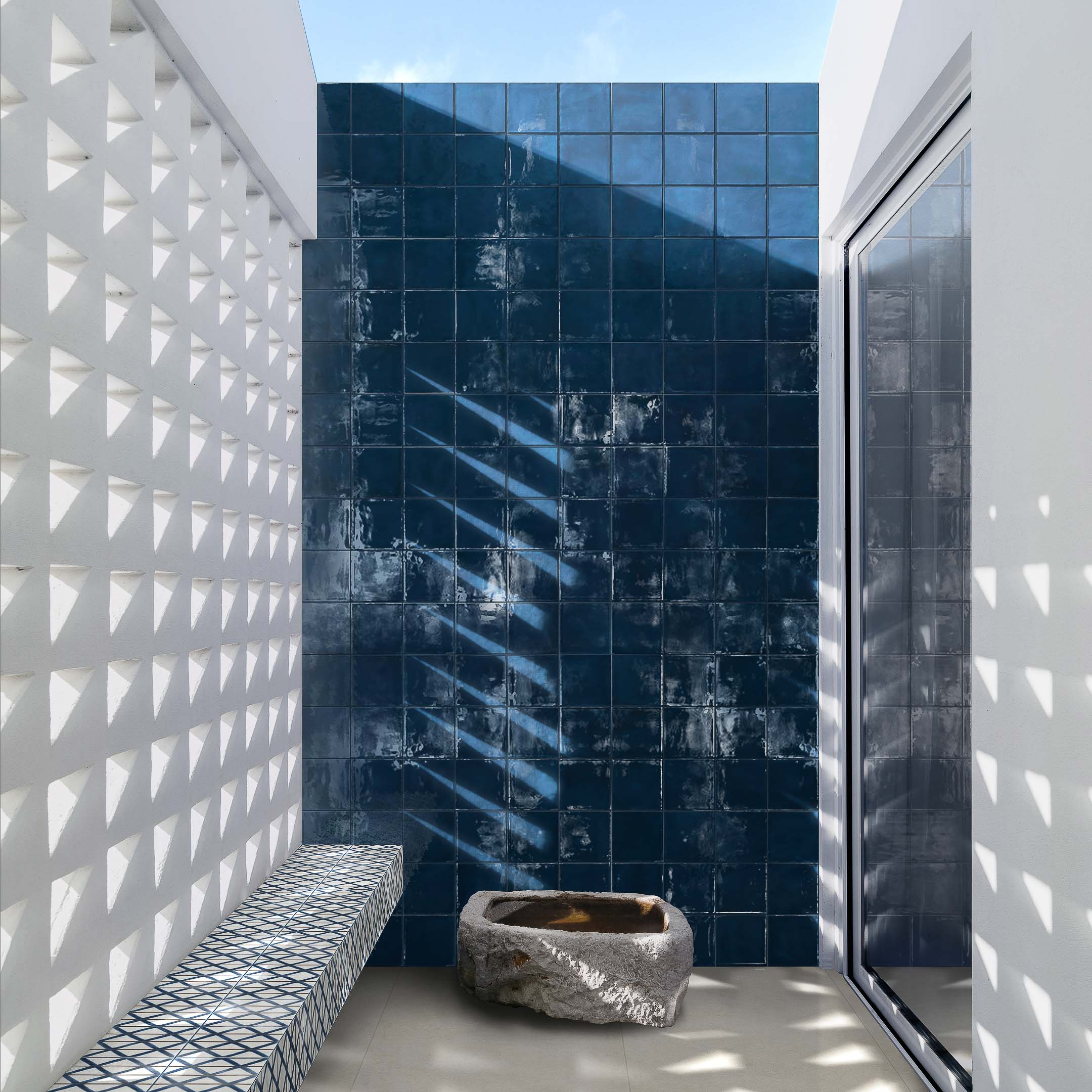 Premium 3D Porcelain Zellige Tile - Sol Series | Moroccan-Inspired Wall & Floor Tiles for Kitchen Backsplash, Bathroom & Fireplace | Waterproof & Durable Ceramic Mosaic