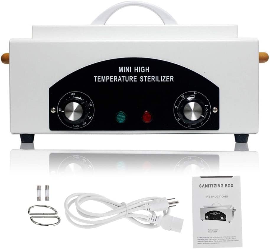 300W 1.5L Mini High Temperature Dry Heat Sterilizer Autoclave Machine - Portable Medical Equipment for Dental Tools, Tattoo Needles & Beauty Salon Instruments