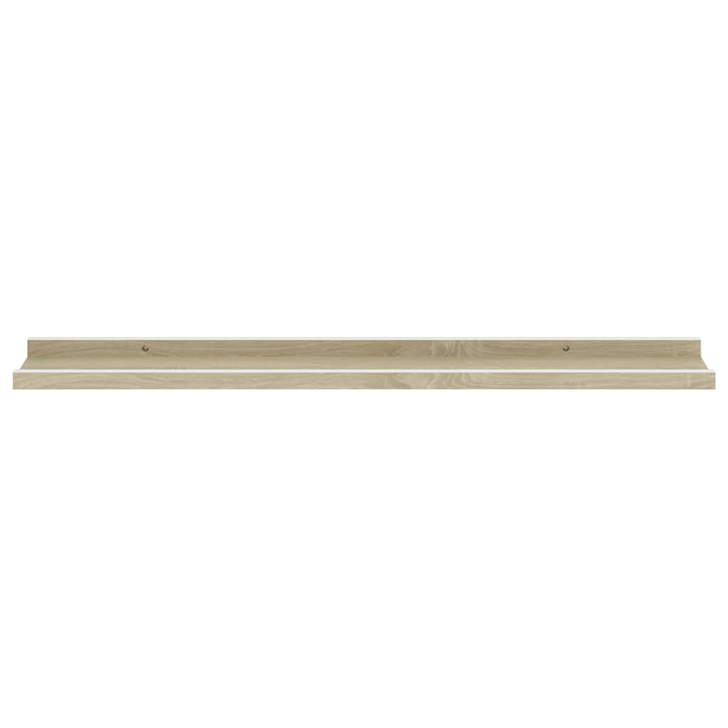2-Pack Floating Wall Shelves Set - White & Sonoma Oak (31.5