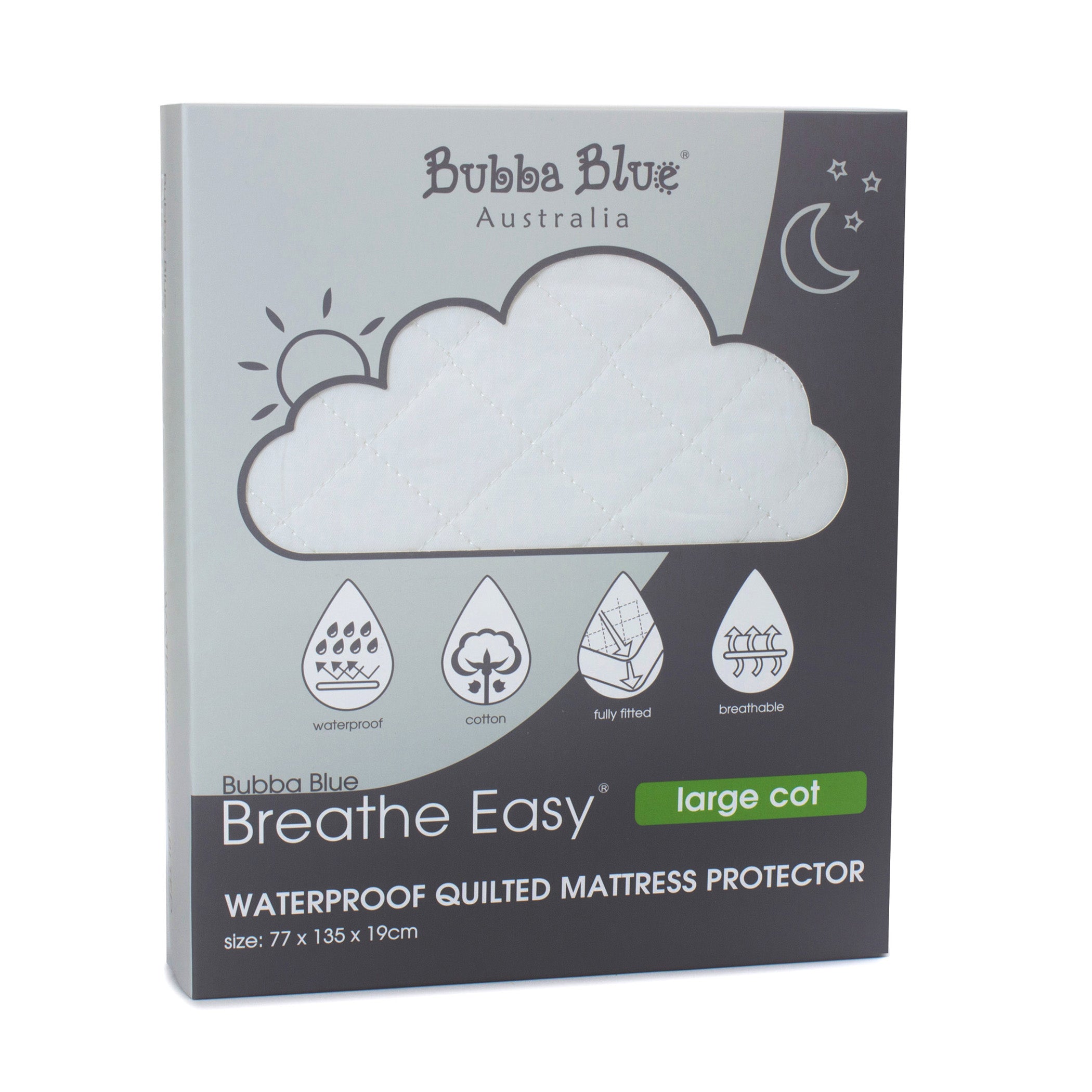 Breathe Easy® Large Cot Waterproof Quilted Mattress Protector - Hypoallergenic Bedding Cover for Kids & Adults - Perfect for Daycare, Travel, and Home Use