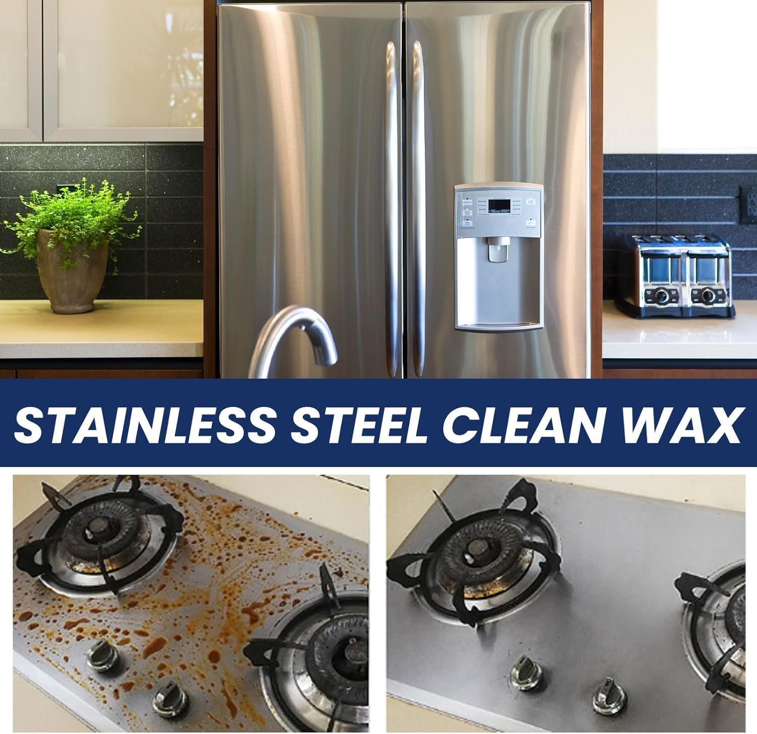 Premium Stainless Steel Cleaner & Polish Wax - Multi-Purpose Metal Polish for Kitchen, Wheels, Appliances | Heavy-Duty Cleaning Paste for Home & Auto Care