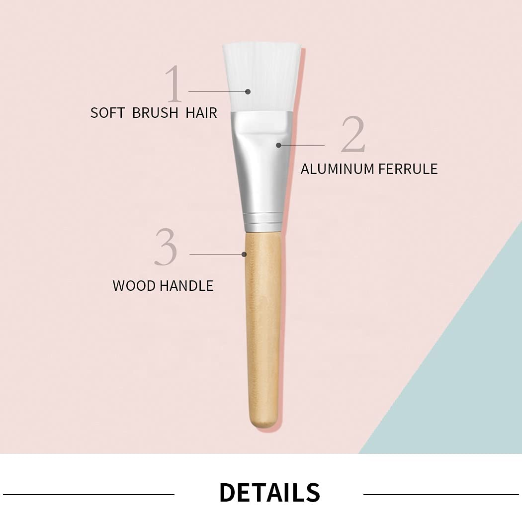 Soft Bristle Face Mask & Bleach Applicator Brush for Women - Wooden Handle Makeup Brush for Smooth & Even Application - Perfect for Salon, Spa & At-Home Skincare Routines
