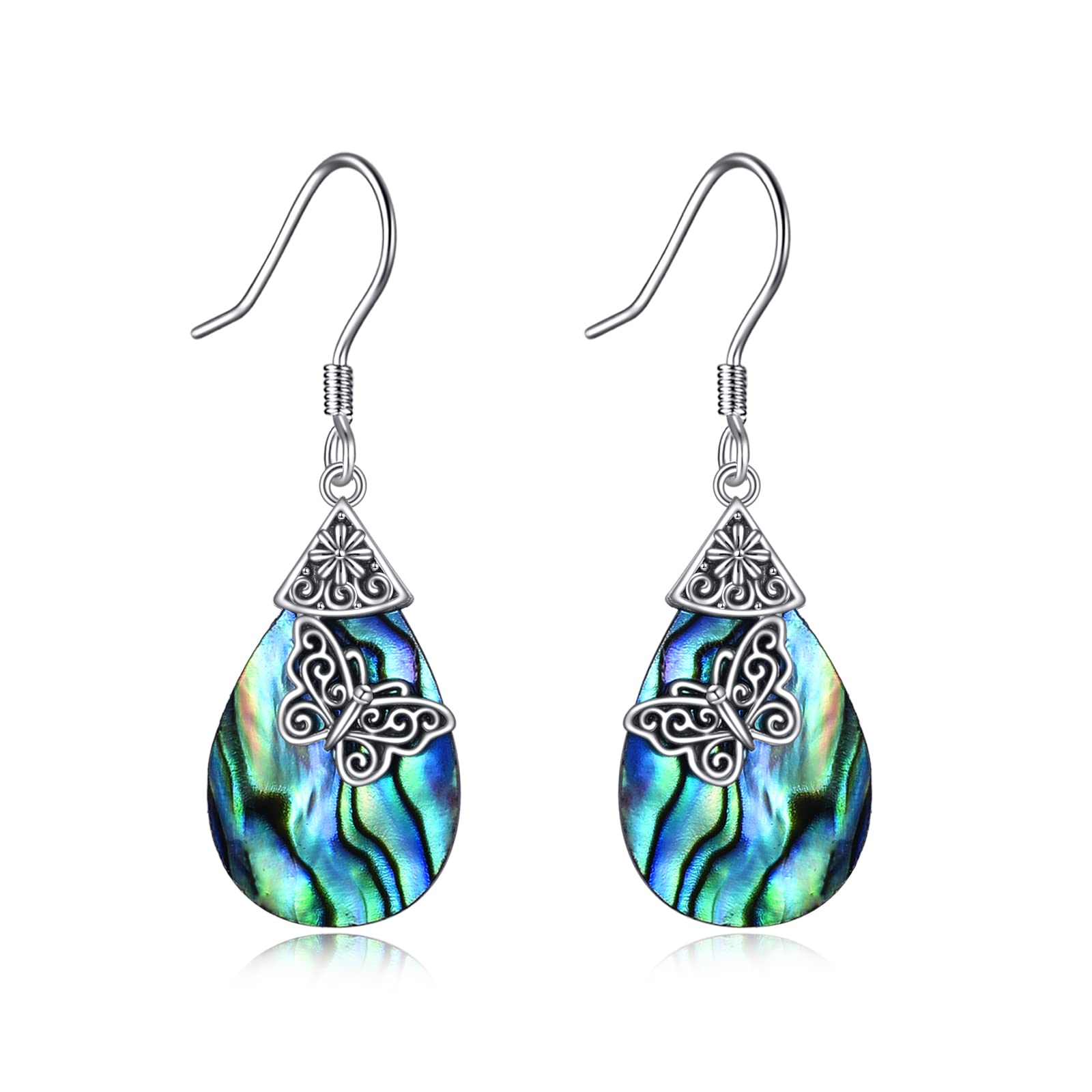 POPLYKE 925 Sterling Silver Life Tree Dangle Earrings for Women | Abalone Shell Jewelry | Fashion Stud Earrings for Girls | Birthday Gifts for Mom | Perfect for Weddings, Parties & Everyday Wear